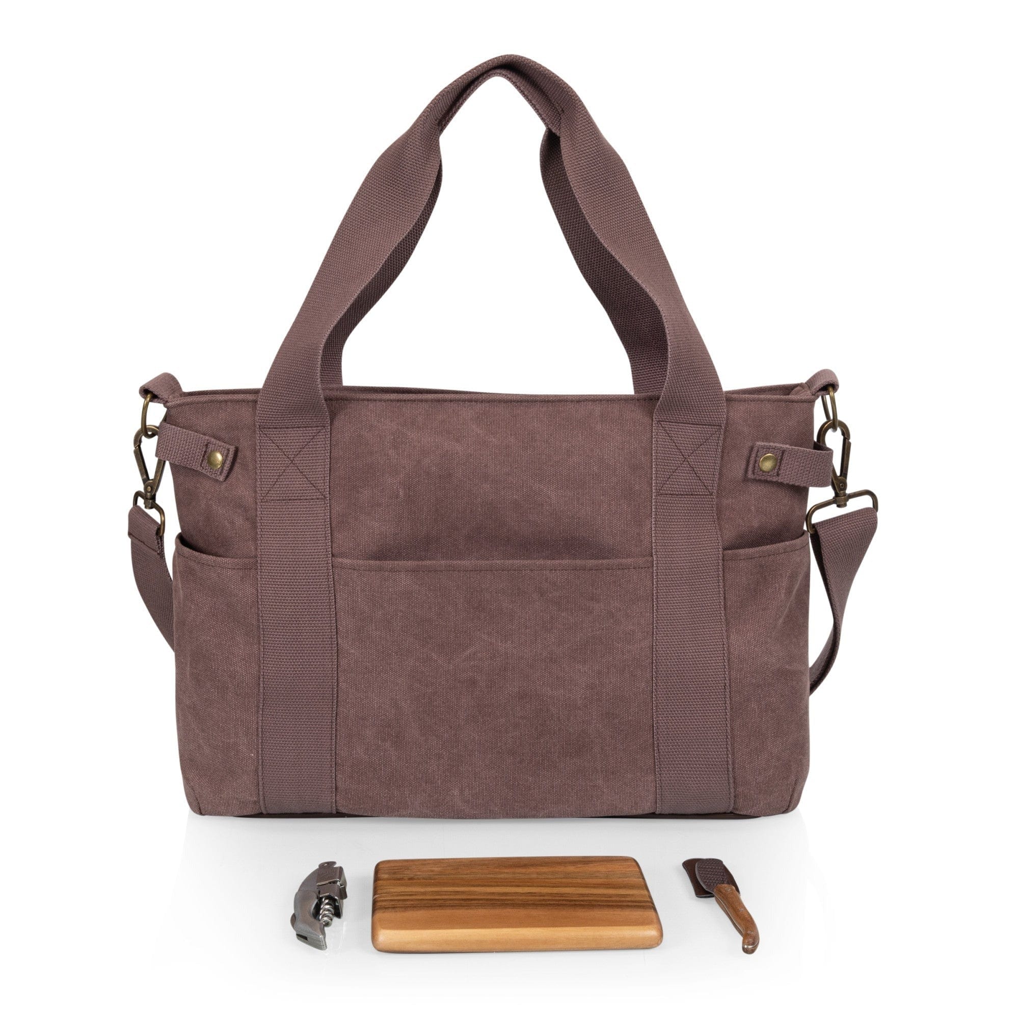 Premium Purple Canvas Temecula Wine and Cheese Tote Bag - Perfect for Picnics, Wine Tasting & Outdoor Gatherings