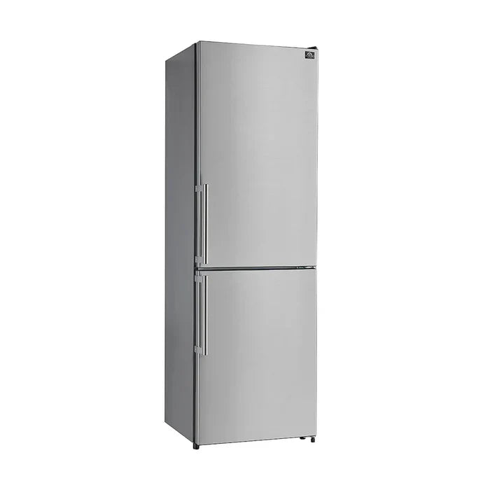 23.4 Inch 10.8 cu.ft Stainless Steel Bottom Freezer Refrigerator - Right Swing Door, Energy Efficient, FFFFD1778 24RS Model | Perfect for Small Kitchens, Apartments & Office Break Rooms