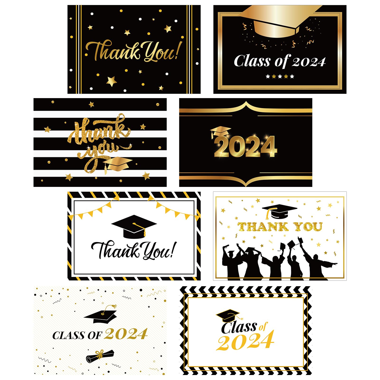 P1nkpopp 32PCS Graduation Thank You Cards Set 2023 - Congratulations Grad Greeting Cards with Well Wishes for Graduation Party, Game Activities & School Events - Perfect for High School, College Graduates & Commencement Celebrations
