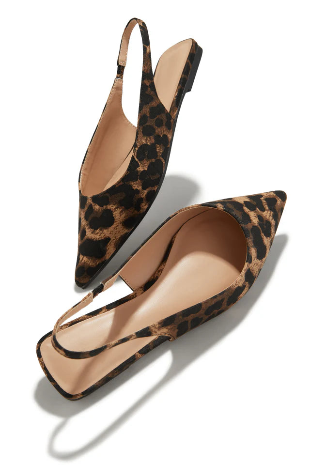 Ashlyn Pointed Toe Flats - Women's Leopard Print Ballet Shoes for Work & Casual Wear | Comfortable Slip-On Flats for Office, Party & Everyday Outfits