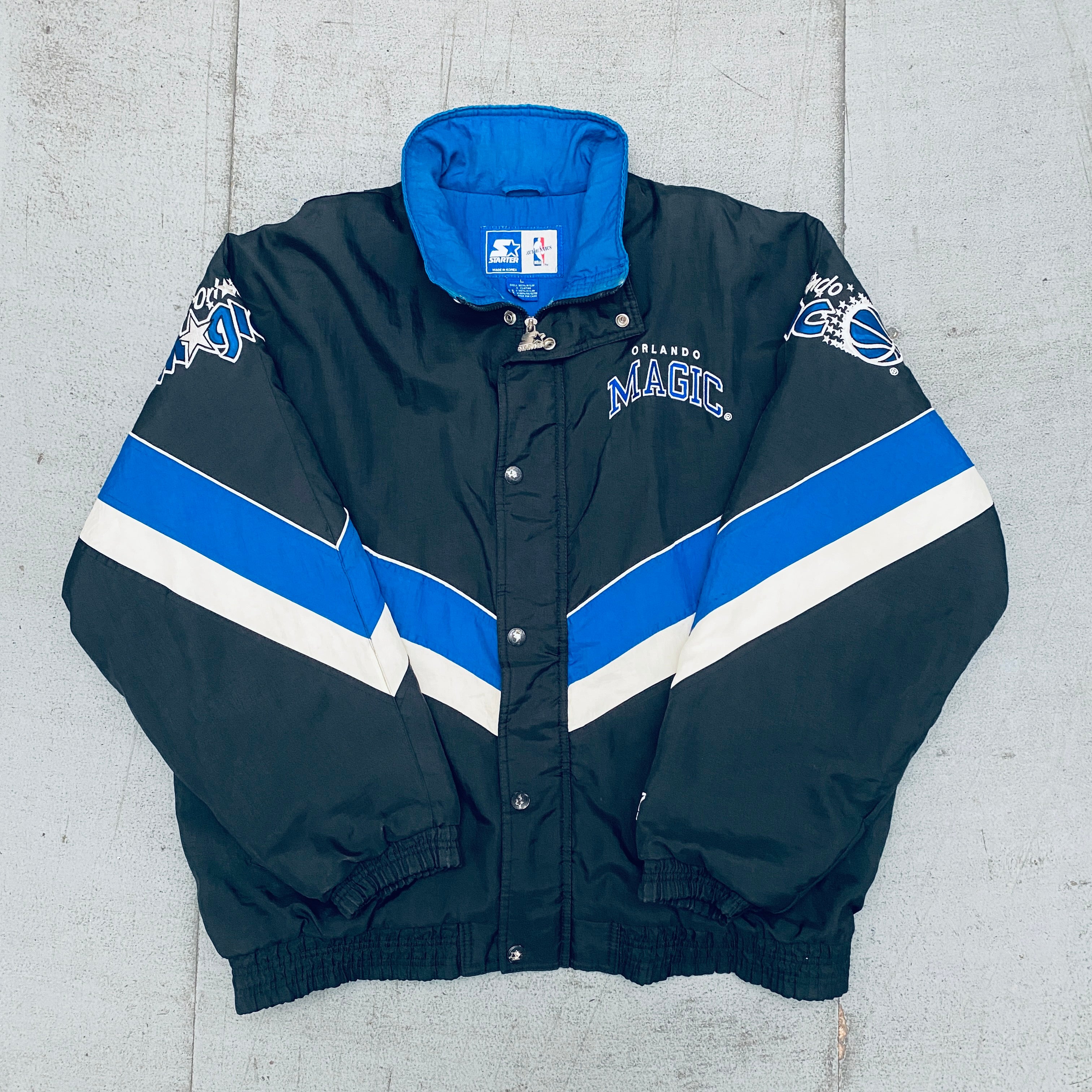 Orlando Magic 1990s Full Zip NBA Authentic Starter Chevron Jacket - Size Large | Vintage Basketball Jacket for Men, Retro NBA Fan Gear, Game Day Outfit & Streetwear Fashion