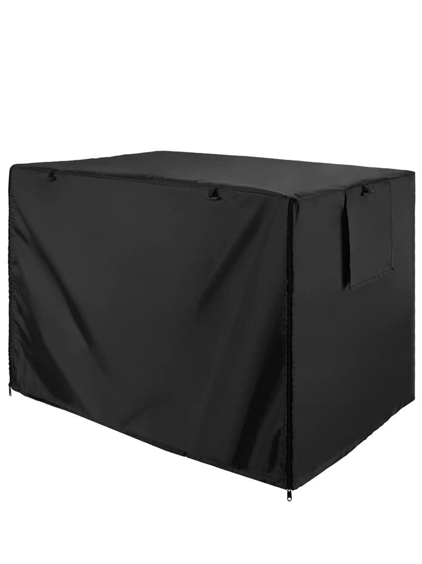 Senmortar 54-Inch Double Door Dog Crate Cover - Waterproof, Durable & Lightweight 420D Polyester Pet Cage Cover for Large Dogs - Perfect for Travel, Home & Vet Visits (Black)