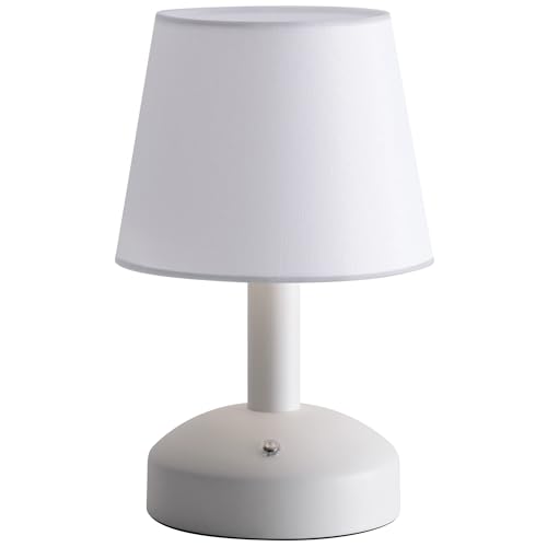 White + White Fabric Lampshde