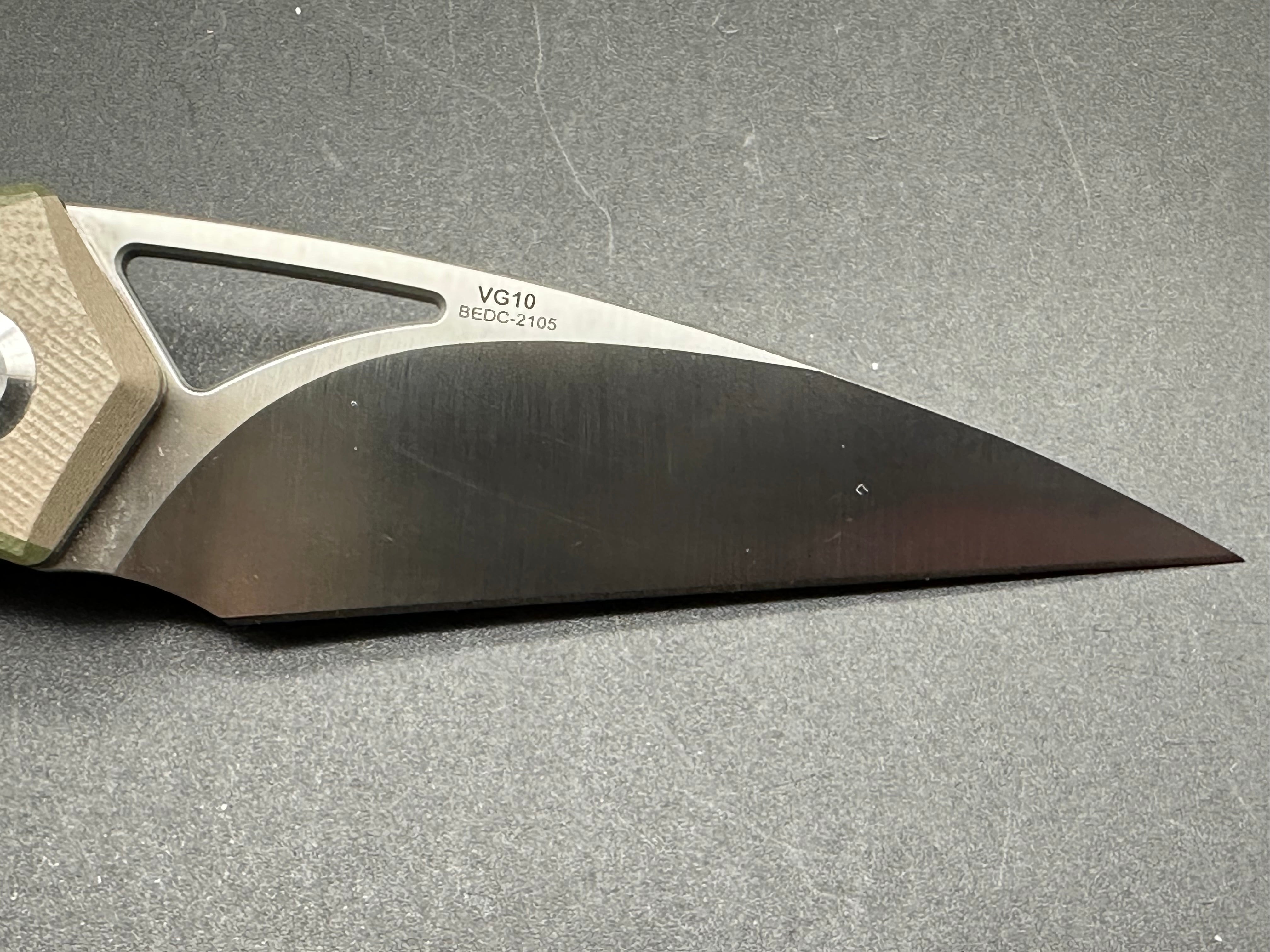 BEYOND EDC GEO Green G10 Handle VG-10 Wharncliffe Plain Edge Knife - Outdoor, Camping, Survival & Everyday Carry Tool
