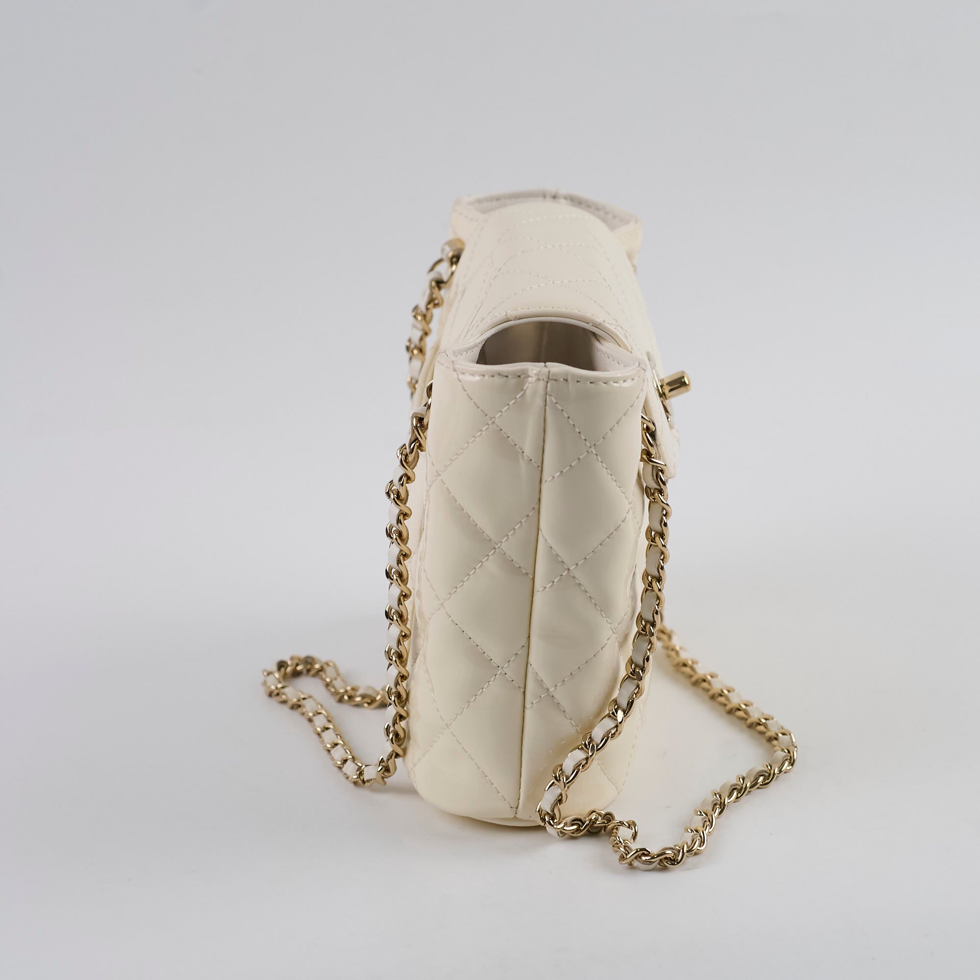 Chanel Mini Patent Leather Shoulder Bag - White Luxury Crossbody Purse for Women | Perfect for Parties, Dates & Everyday Use