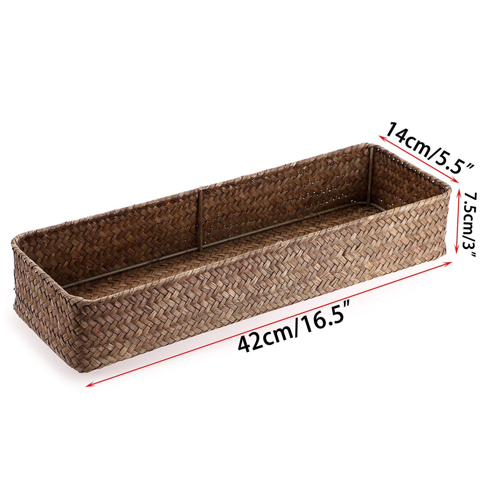 Eco-Friendly Seagrass Toilet Paper Storage Basket - Woven Bathroom Organizer for Toilet Paper & Tissues - Back of Toilet Shelf Organizer - Perfect for Bathroom, Coffee Shop & Office Decor
