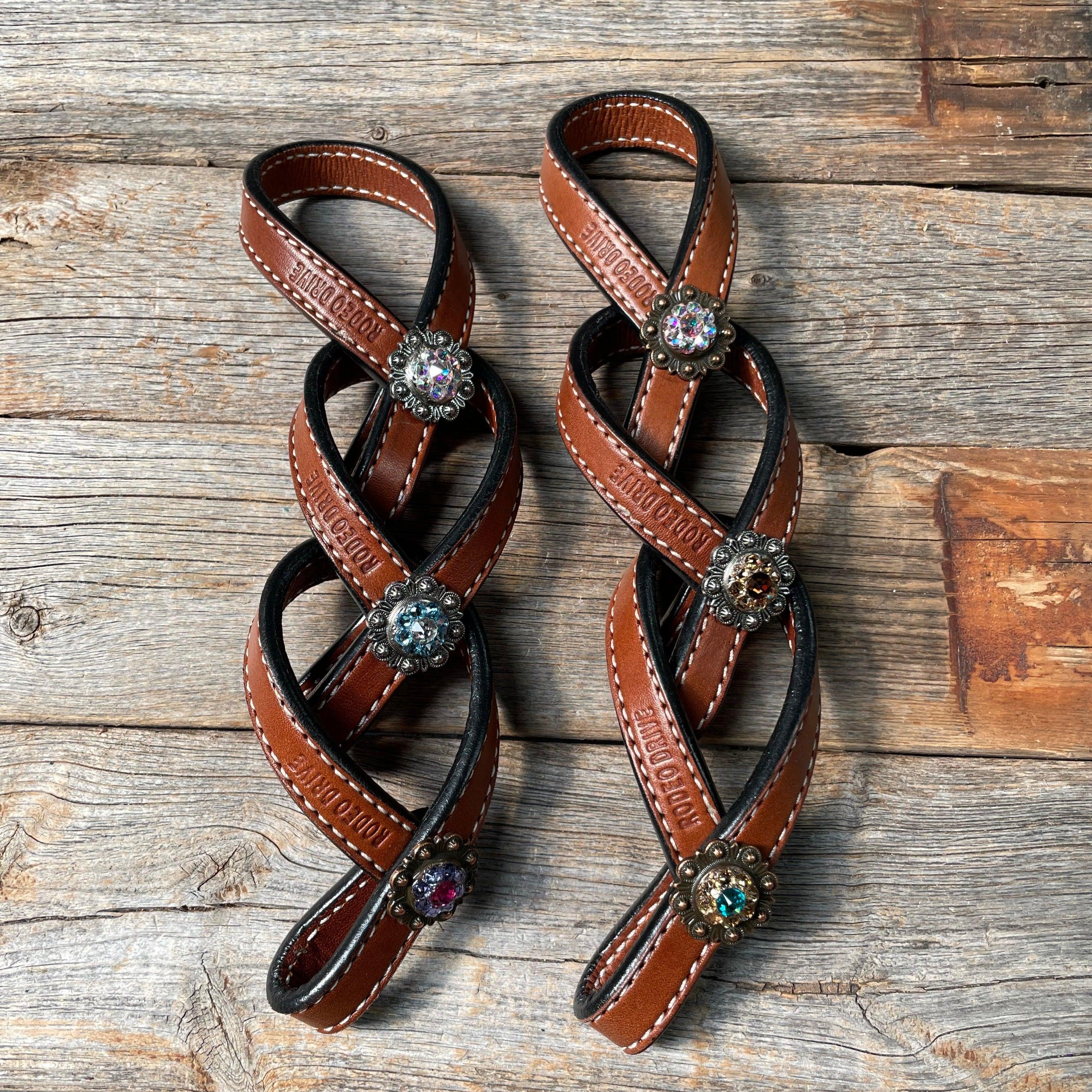 Natural Crystal Medium Oil Rustic Tie Down Keepers - Durable Leather Straps for Horse Tack, Western Saddles & Equestrian Gear | Perfect for Ranch Work, Trail Riding & Stable Organization