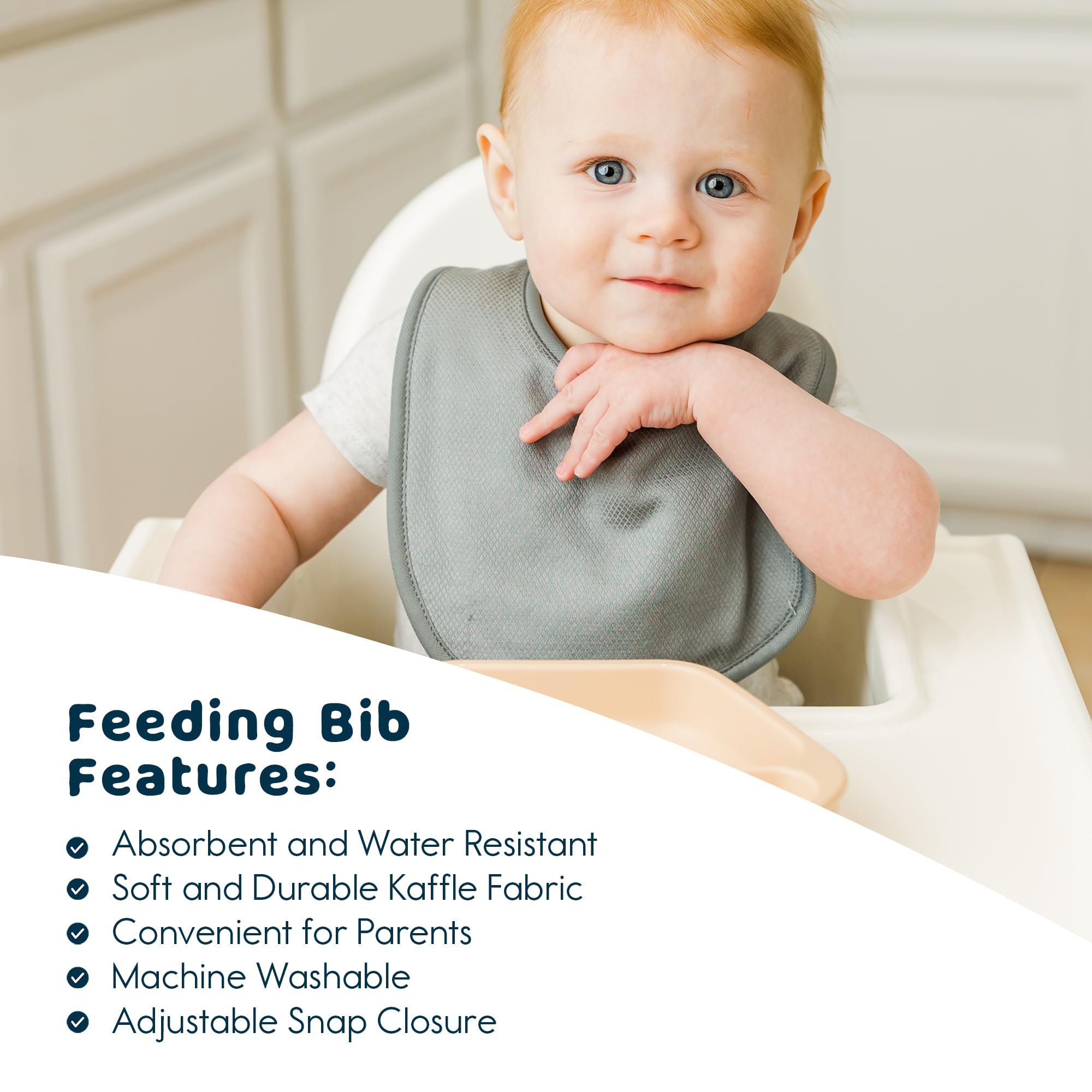 Tiny Twinkle Baby Feeding Bibs 8 Pack - Waterproof & Absorbent Drool Bibs for Infants & Toddlers - Perfect for Mealtime, Teething, and Messy Play