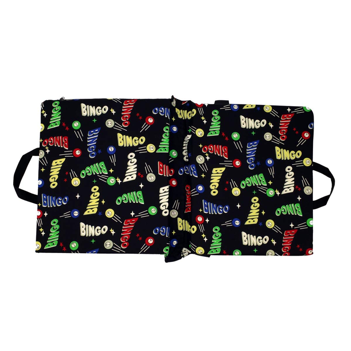 **Treasure Gurus Patterned Foam Bingo Game Seat Cushion - Foldable Double Office Stadium Chair with Back Support - Perfect for Bingo, Concerts, Sports Events & Home Use**