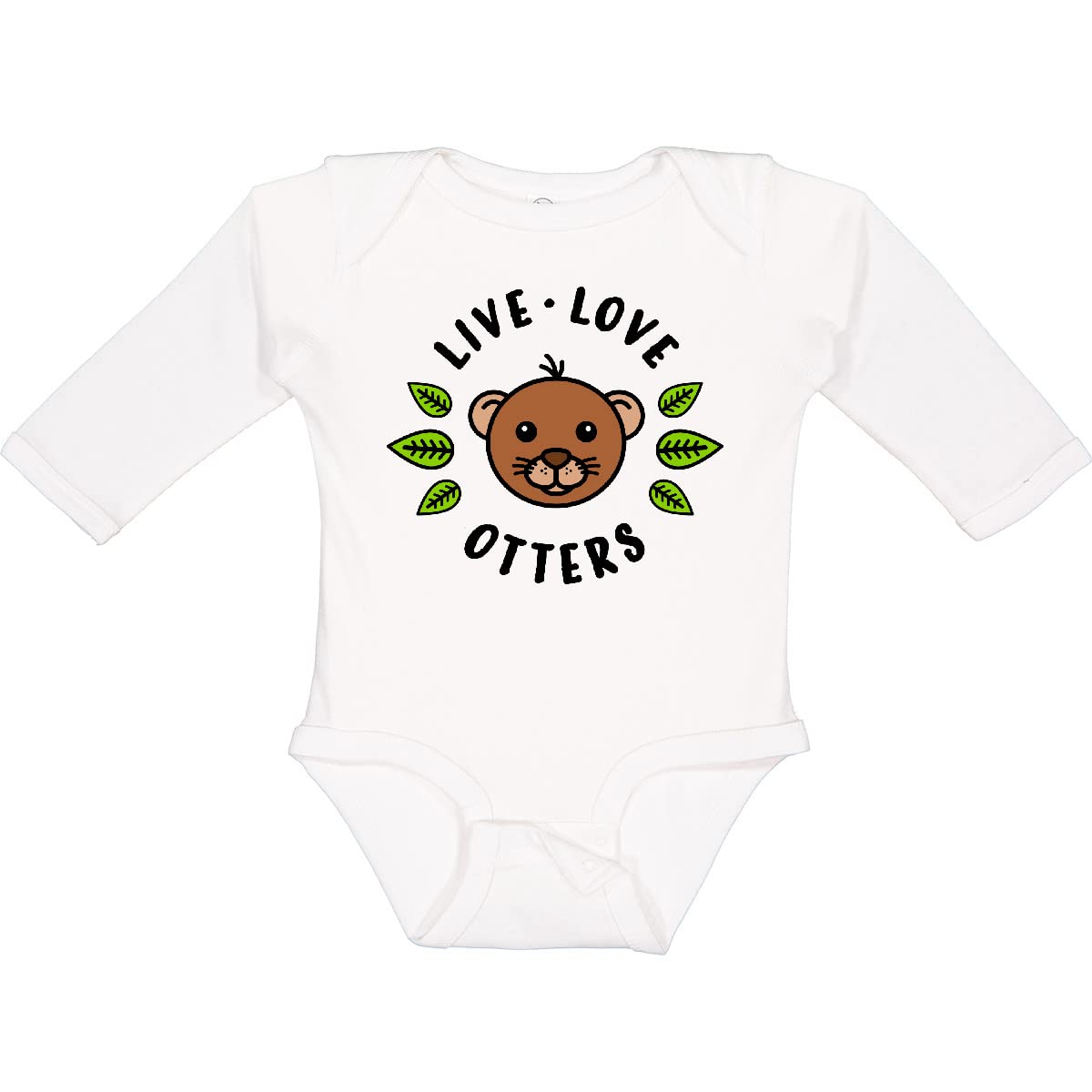 Inktastic Live Love Otters Baby Long Sleeve Bodysuit - Cute Otter Graphic Onesie for Boys & Girls - Perfect for Playdates, Family Photos & Everyday Wear
