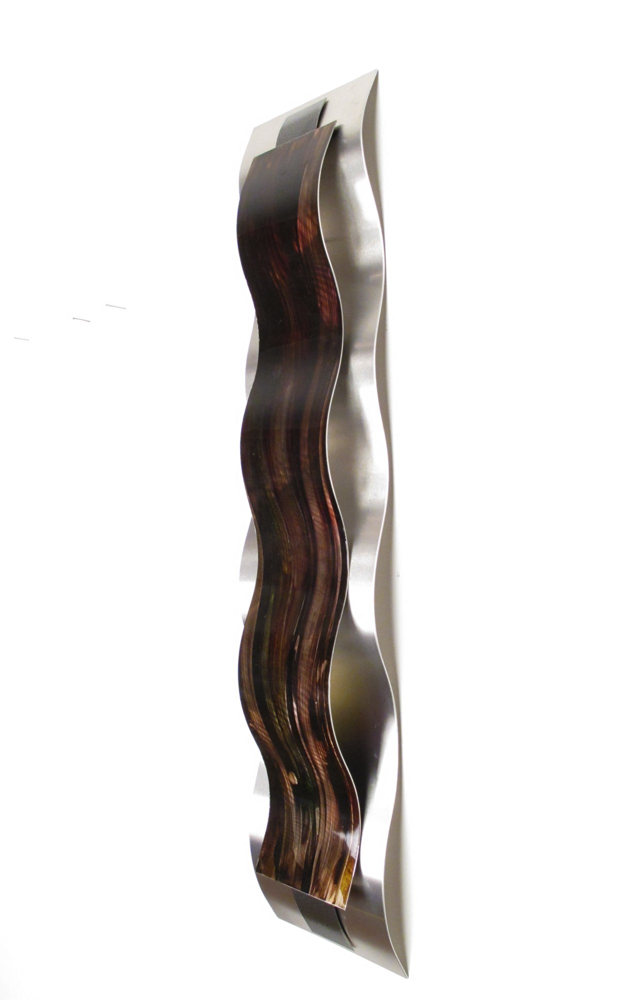 Modern Abstract Metal Wall Art Sculpture - Dark Brown Rhythmic Curves for Home & Office Decor | Elegant Contemporary Painting for Living Room, Bedroom & Dining Area