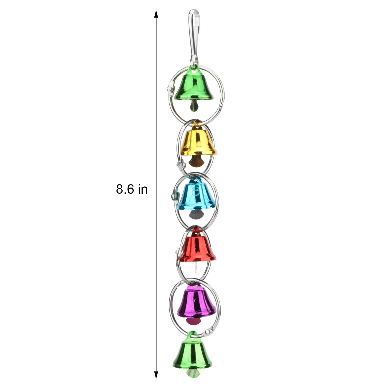 Colorful Parrot Chew Toys with Bells - Hanging Bird Cage Toy for African Grey, Conure & Cockatiel - Durable Swing Chandelier for Parrot Entertainment & Beak Exercise - Perfect for Playtime & Mental Stimulation