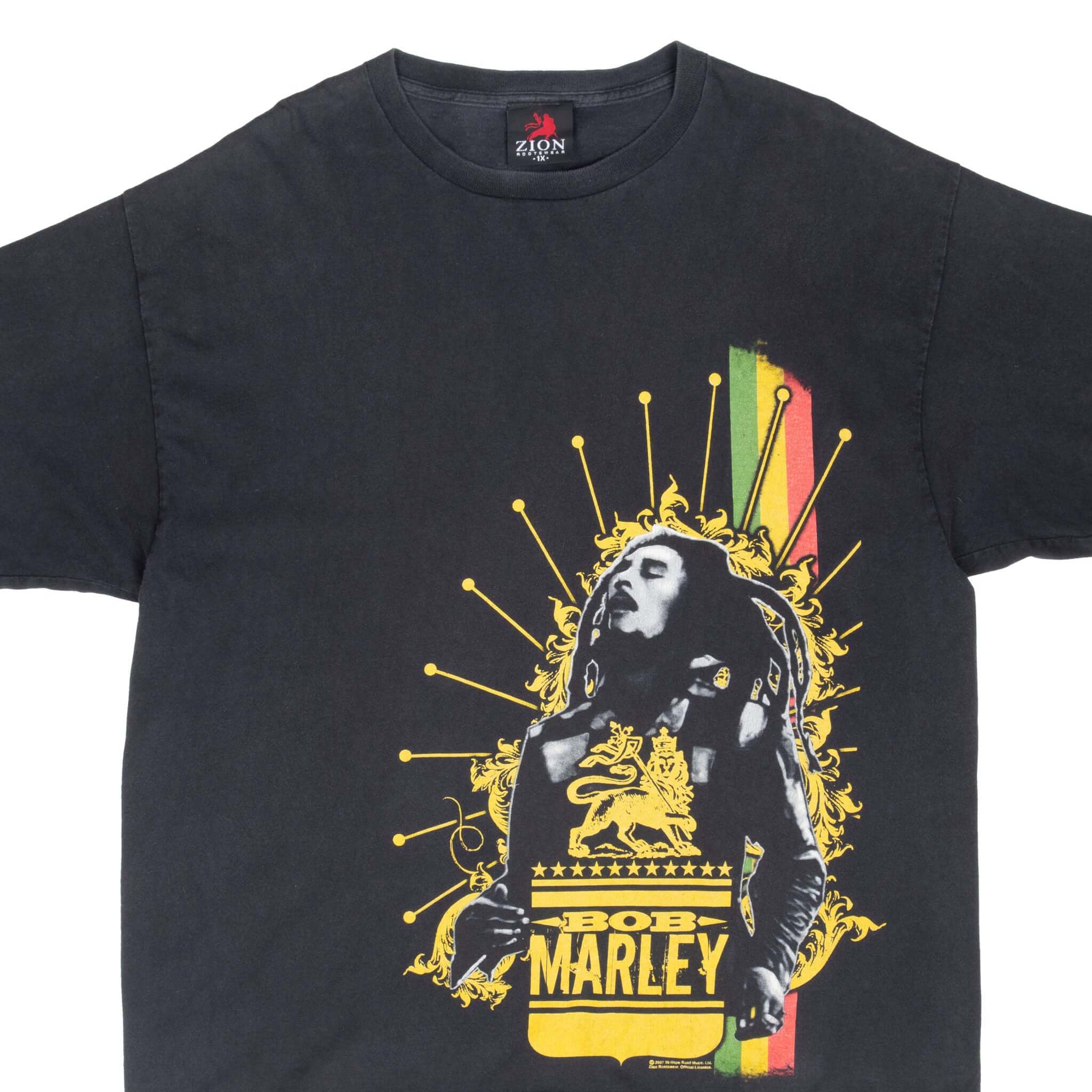 Vintage Bob Marley 2007 Graphic T-Shirt XL - 100% Cotton Made in USA - Retro Music Tee for Concerts & Casual Wear