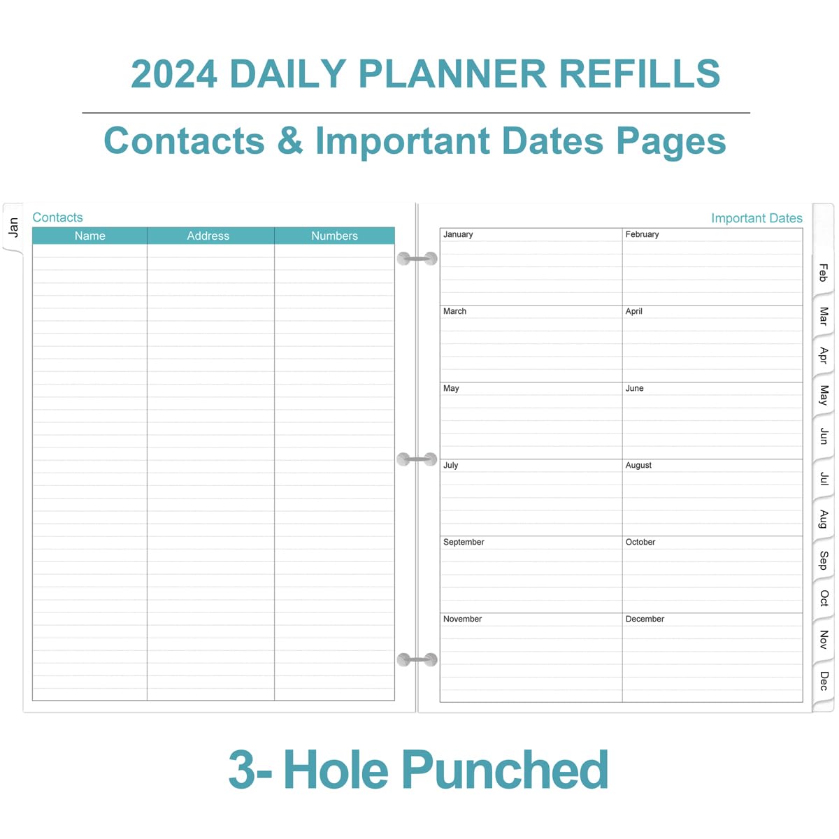 2025 Daily & Monthly Planner Refill Pages - One Page Per Day with Prioritized To-Do List, Notes & Appointment Schedule | 3-Hole Punched for Binders | January-December 2025 | Folio Size 8.5