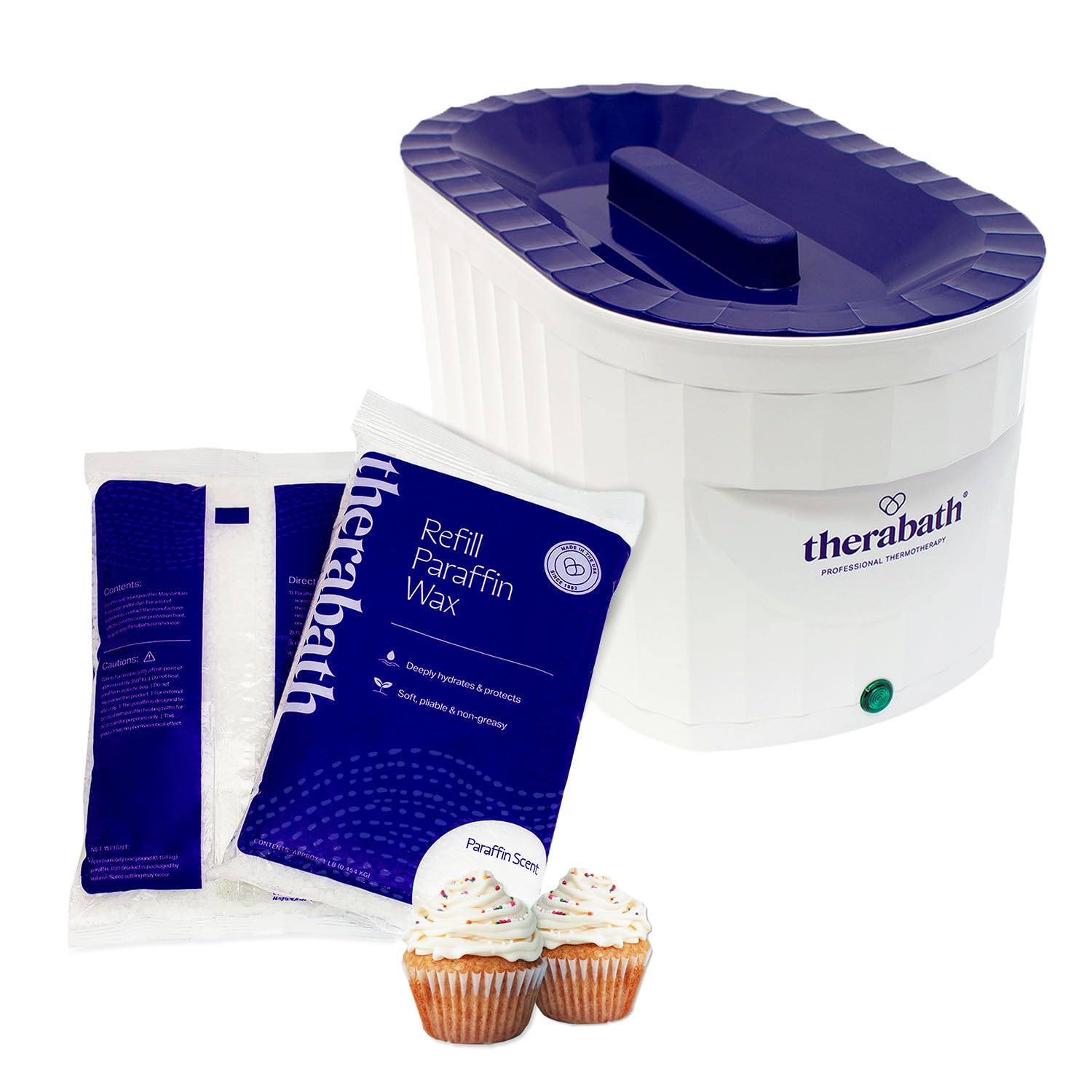 Therabath Professional TB6 Paraffin Wax Bath for Arthritis & Muscle Pain Relief | Heat Therapy for Hands, Feet, Face & Body | 6 lb Vanilla Cupcake Scent | Made in USA | Perfect for Home Spa, Physical Therapy & Post-Workout Recovery