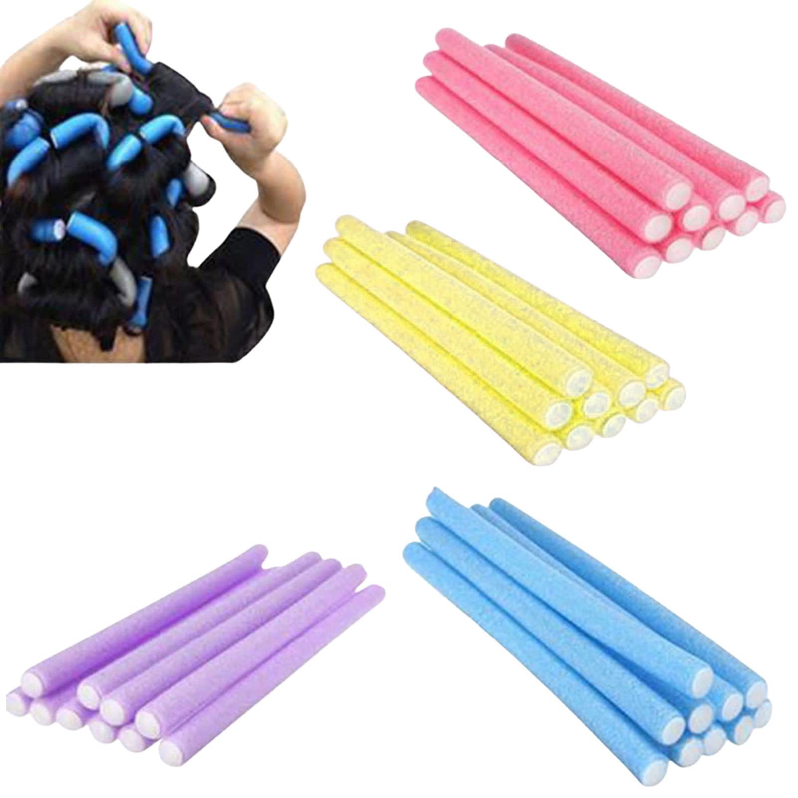 40pcs No Heat Flexible Foam Hair Rollers - Bendys Foam Curler Rollers for Heatless Curling, Salon & DIY Styling, Random Colors - Perfect for Overnight Curls, Home Hairdressing, and Professional Salon Use