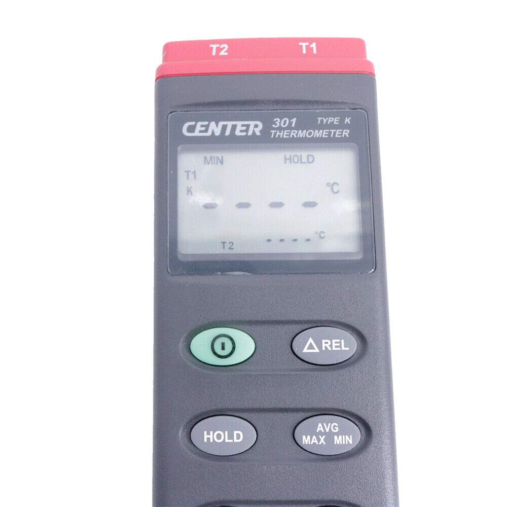 Dual Input K-Type Thermometer with PC Interface - CENTER-301 | Accurate Temperature Monitoring for Labs, HVAC & Industrial Use