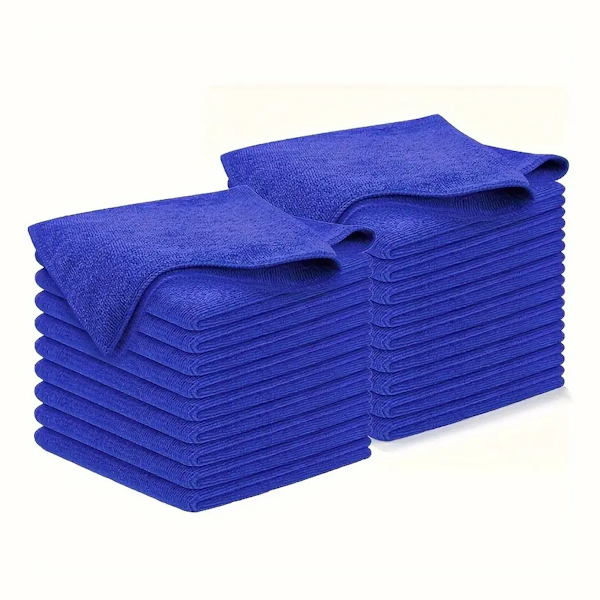 Premium Microfiber Cleaning Cloths - 20-Pack (Blue, Red, Green) for Cars, Glasses, Electronics & Household Cleaning | Crystalwhite Ultra-Absorbent Dust-Free Cloths