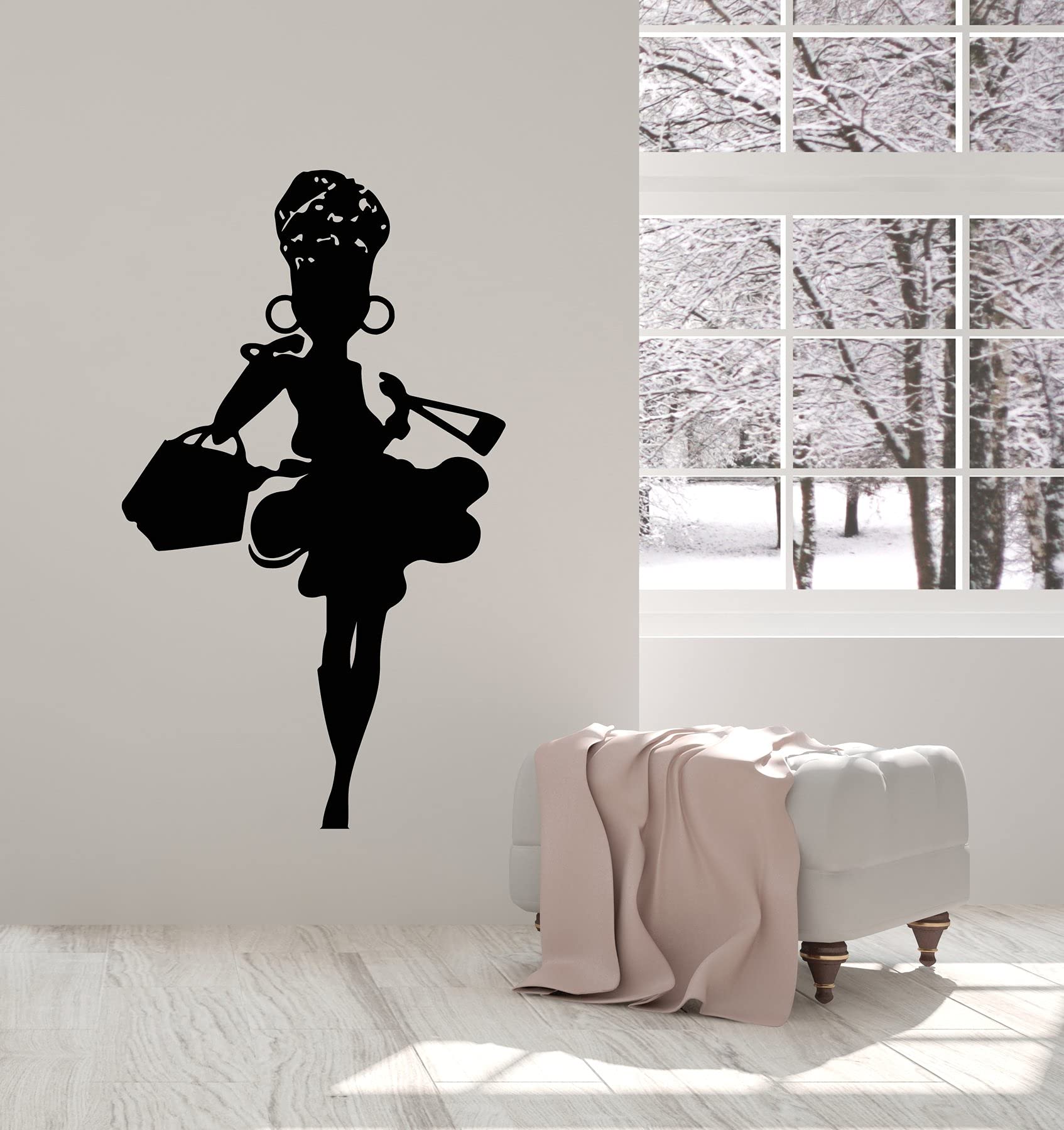 VVWV Beauty Girl Wall Decal Sticker for Salon, Spa, Nail & Makeup Studio - Motivational Quote Art Decor (50x70cm) - Perfect for Beauty Parlors, Massage Rooms & Hair Salons