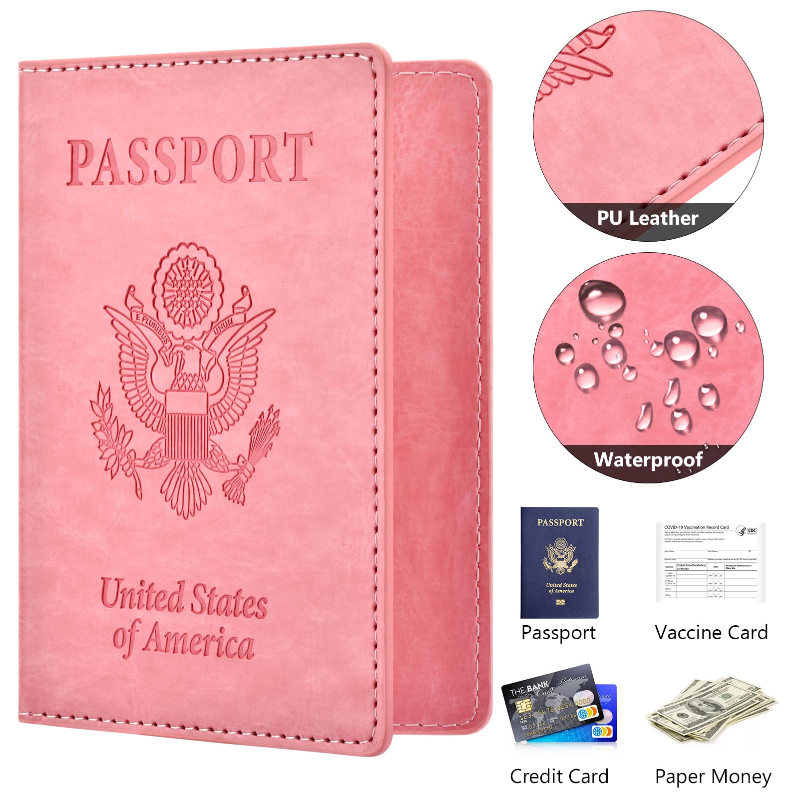 Eoehro 2-Pack RFID Blocking Passport Holder Wallet - Leather Travel Document Organizer for Women & Men | Perfect for International Flights, Vacations & Business Trips