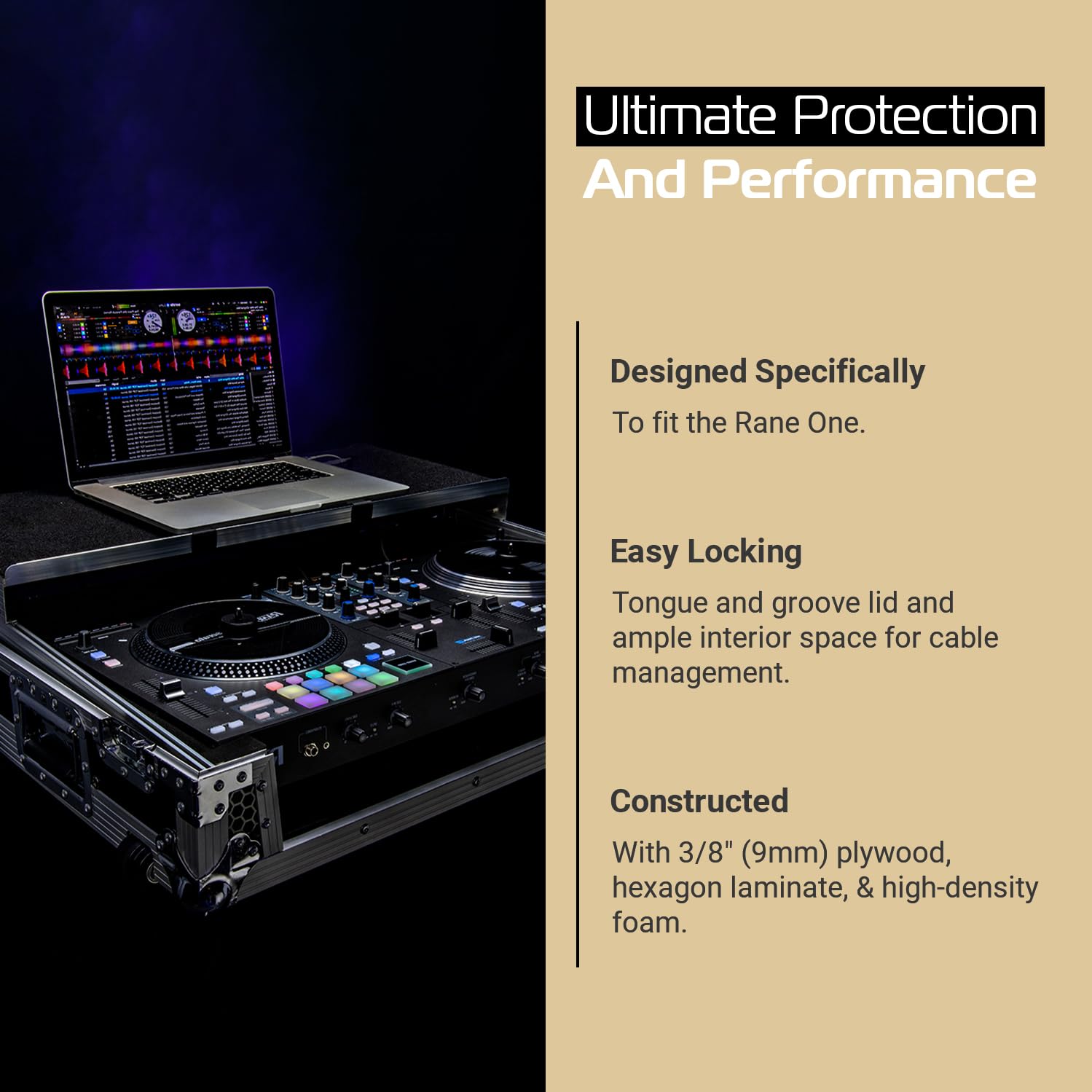 Rane One Compatible Headliner Flight Case with Laptop Platform & Wheels - Perfect for DJ Gigs, Music Performances & Travel Protection