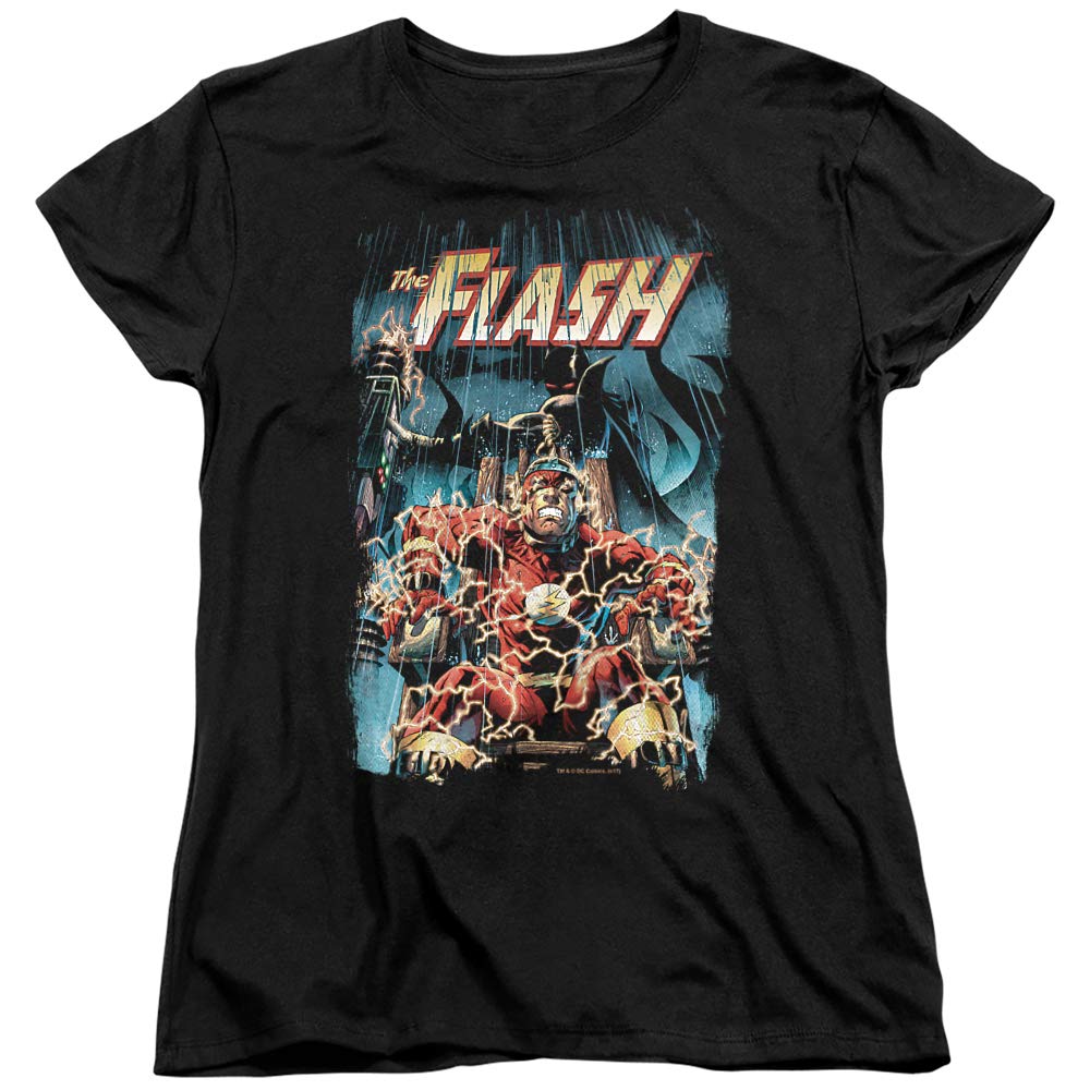 JLA Electric Chair Women's T-Shirt | Vintage Graphic Tee for Women | Soft Cotton Casual Shirt | Perfect for Concerts, Parties & Everyday Wear