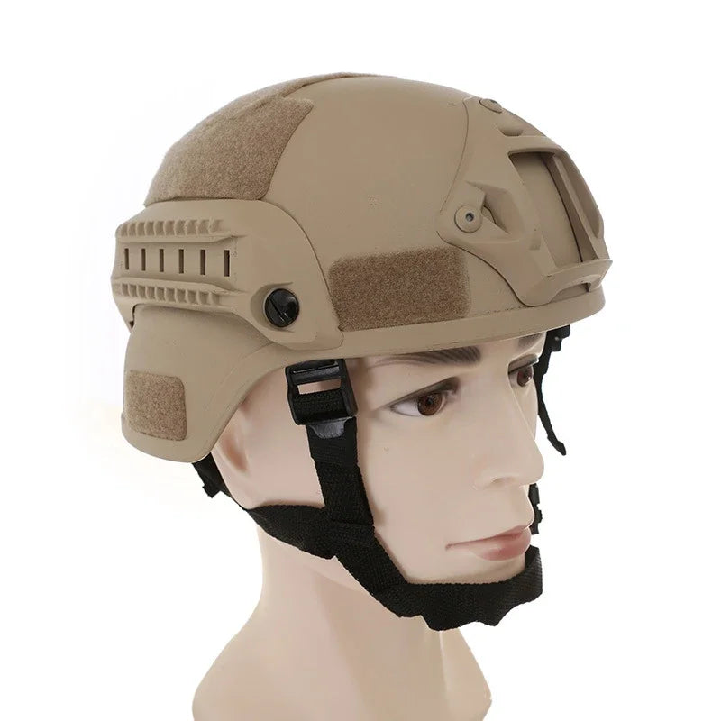 Tactical FAST Helmet MICH2000 for Paintball & Airsoft - Lightweight Military Style Helmet with Adjustable Chin Strap - Perfect for Outdoor Combat Games, Training & Tactical Missions