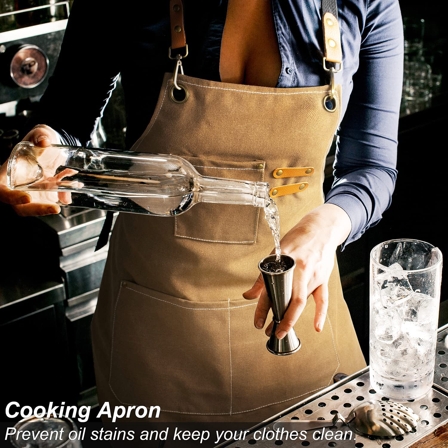 Premium Unisex Canvas Kitchen Apron for Chefs & Cooking Enthusiasts - Adjustable Cross Back Straps & 3 Spacious Pockets - Ideal Birthday Gift for Husband, Father & Home Cooks - Perfect for Grilling, Baking & Holiday Cooking