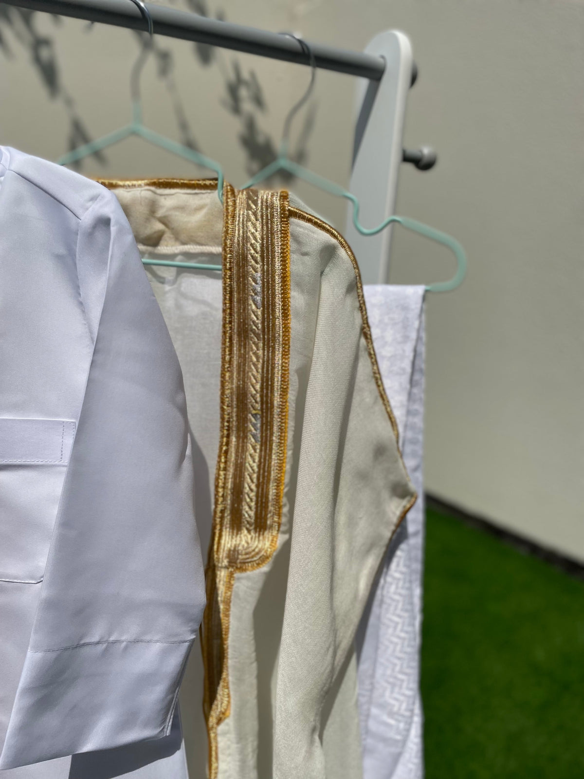 Prestige Baby Boy Thobe Gift Set - Cream Bisht for 0-12 Months | 5-Piece Outfit for Newborns, Eid, and Special Occasions