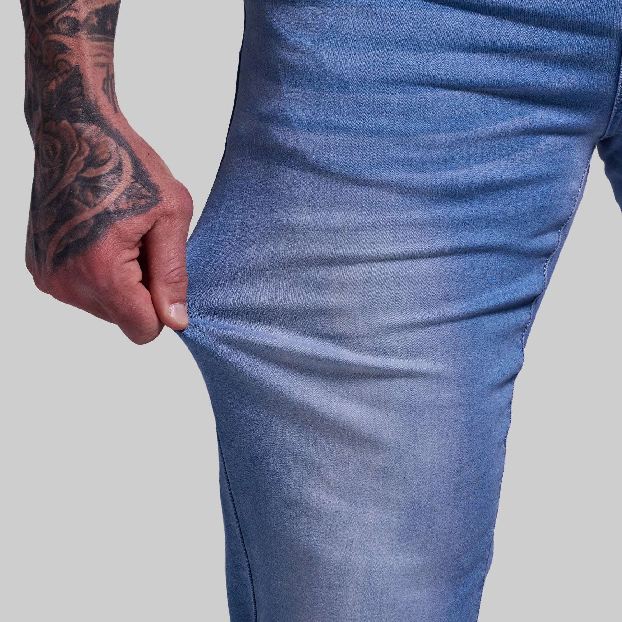 FLEX Stretchy Athletic Fit Jeans for Men - Light Wash Denim Pants | Comfortable & Flexible for Gym, Workout & Casual Wear