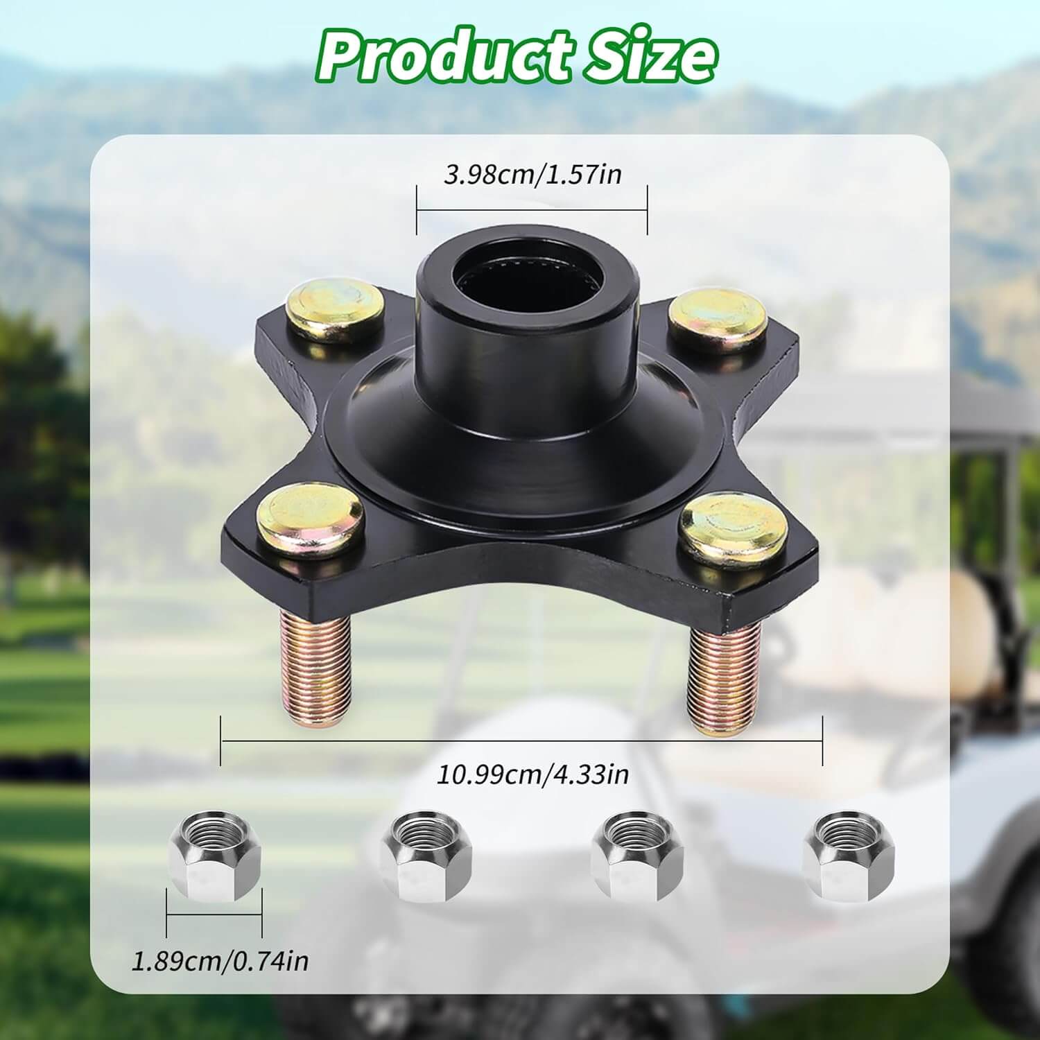 Golf Cart Rear Wheel Hub Assembly for Club Car Precedent & Carryall | Compatible with EX40 Engine 2015-2019 Models | Durable Replacement Part | Perfect for Golf Course Maintenance & Personal Use