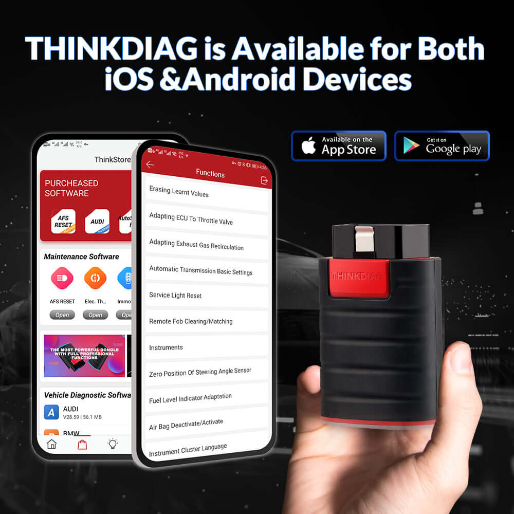 THINKCAR ThinkDiag Bidirectional Bluetooth OBD2 Scanner for Car Diagnostics - Check Engine Light, Read & Clear Codes, Live Data - Compatible with Android & iOS (Great for Mechanics & DIY Car Repairs)