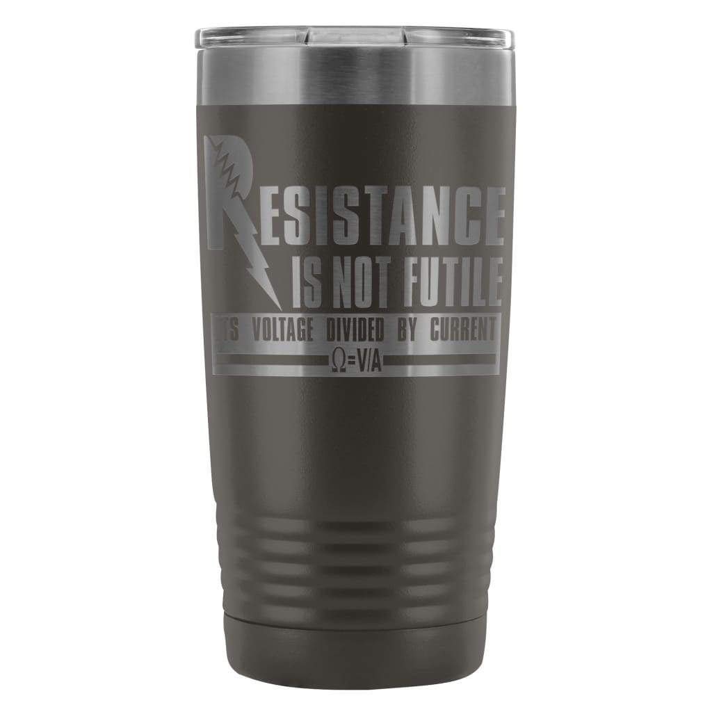ODDITEES Physics Tumbler - Laser Etched 20oz Stainless Steel Cup with 'Resistance Is Not Futile' Design (Blue) - Perfect for Science Geeks, Teachers & Coffee Lovers