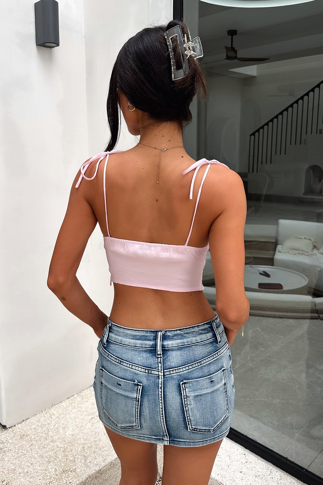 Aviana Crop Top Baby Pink - Women's Fashion Casual Wear for Summer, Beach, and Street Style