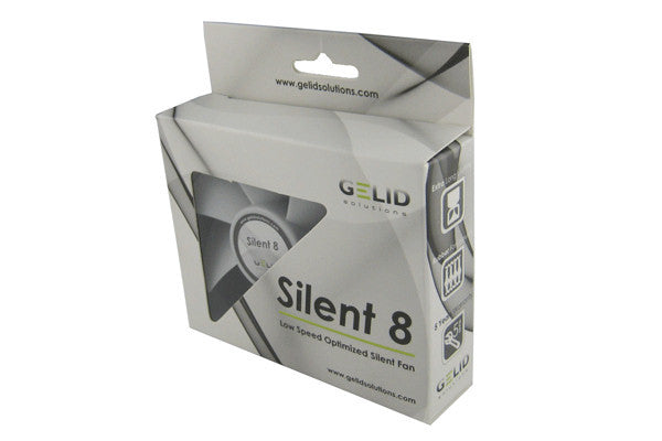 Gelid Silent 8 80x80x25mm FN SX08 16 High-Performance Cooling Fan - Quiet PC Case Fan for Computer, Gaming Rig & Home Office Setup