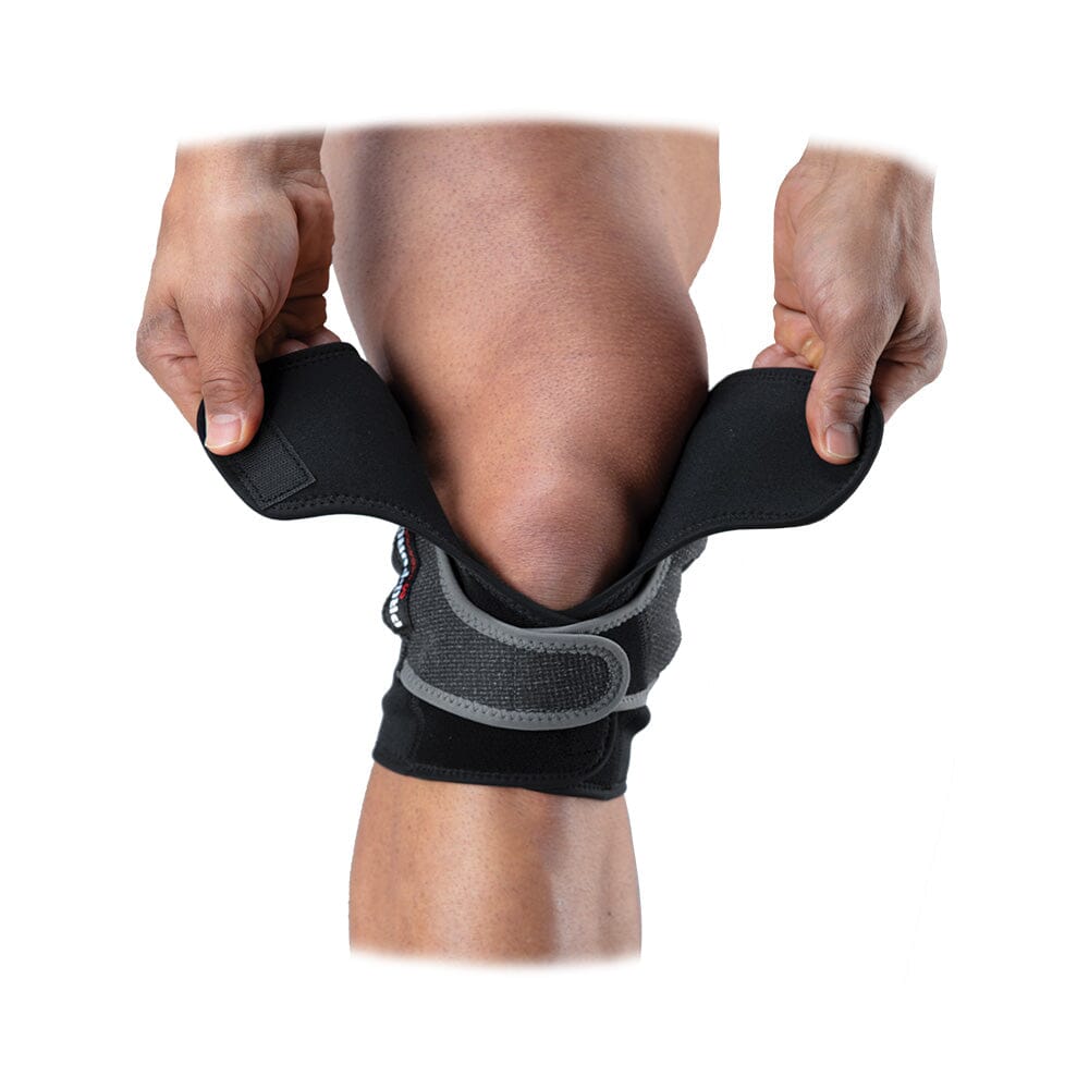 Pro Force Neoprene Dual Wrap Knee Support with Abrasion Patch - Adjustable Knee Brace for Pain Relief, Arthritis & Sports Injuries - Perfect for Running, Basketball & Weightlifting