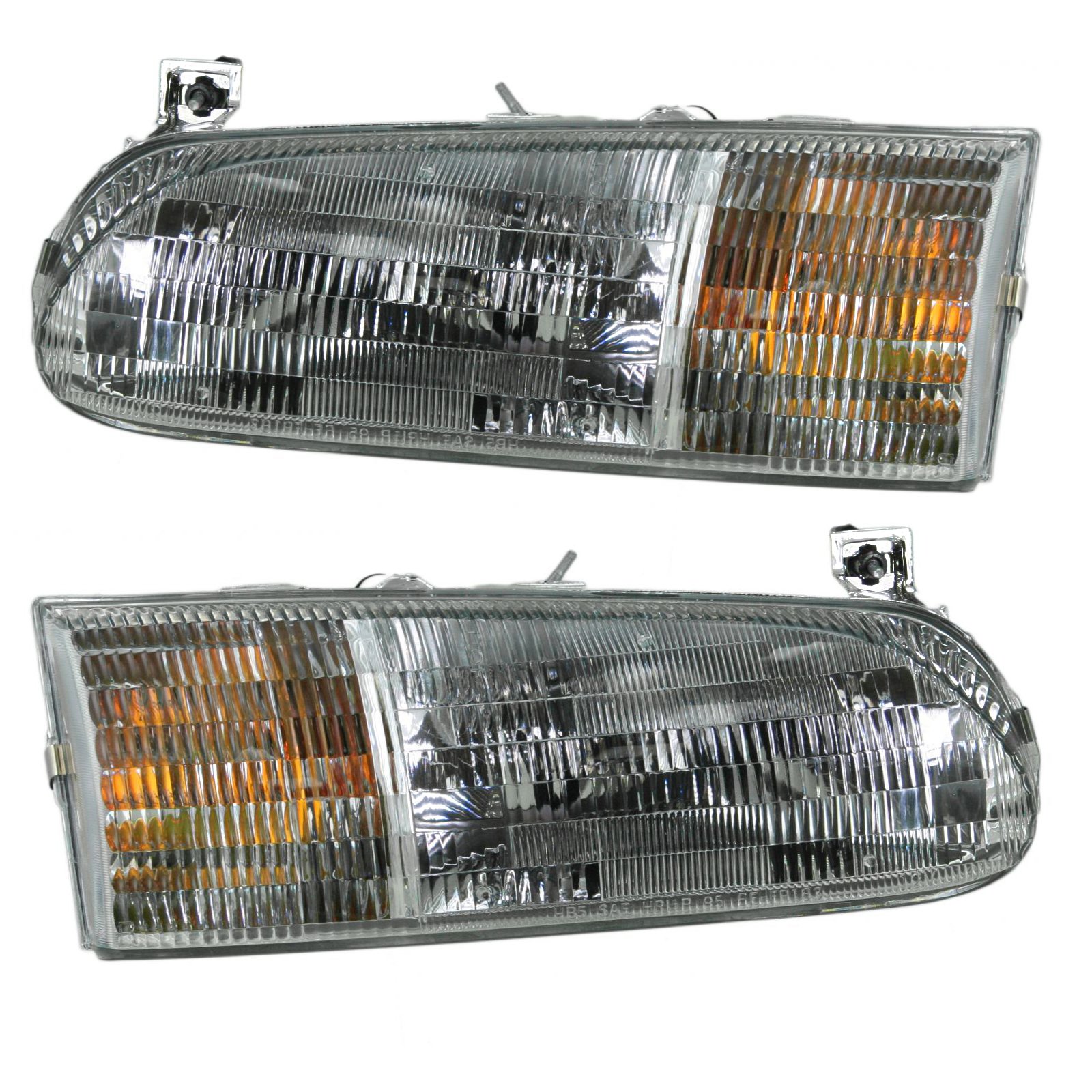 95-97 Ford Windstar Replacement Headlights - Driver & Passenger Side Pair Set - High Performance Headlamps for Night Driving & Off-Road Use