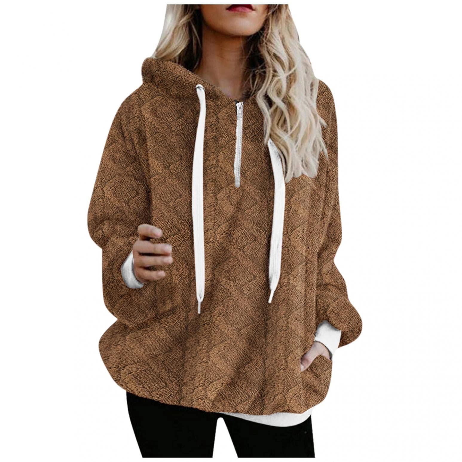 Women's Casual Crewneck Sweatshirts & Hooded Hoodies - Loose Fit Solid Color Blouses for Dressy & Everyday Wear | Perfect for Work, Weekend Outings & Layering