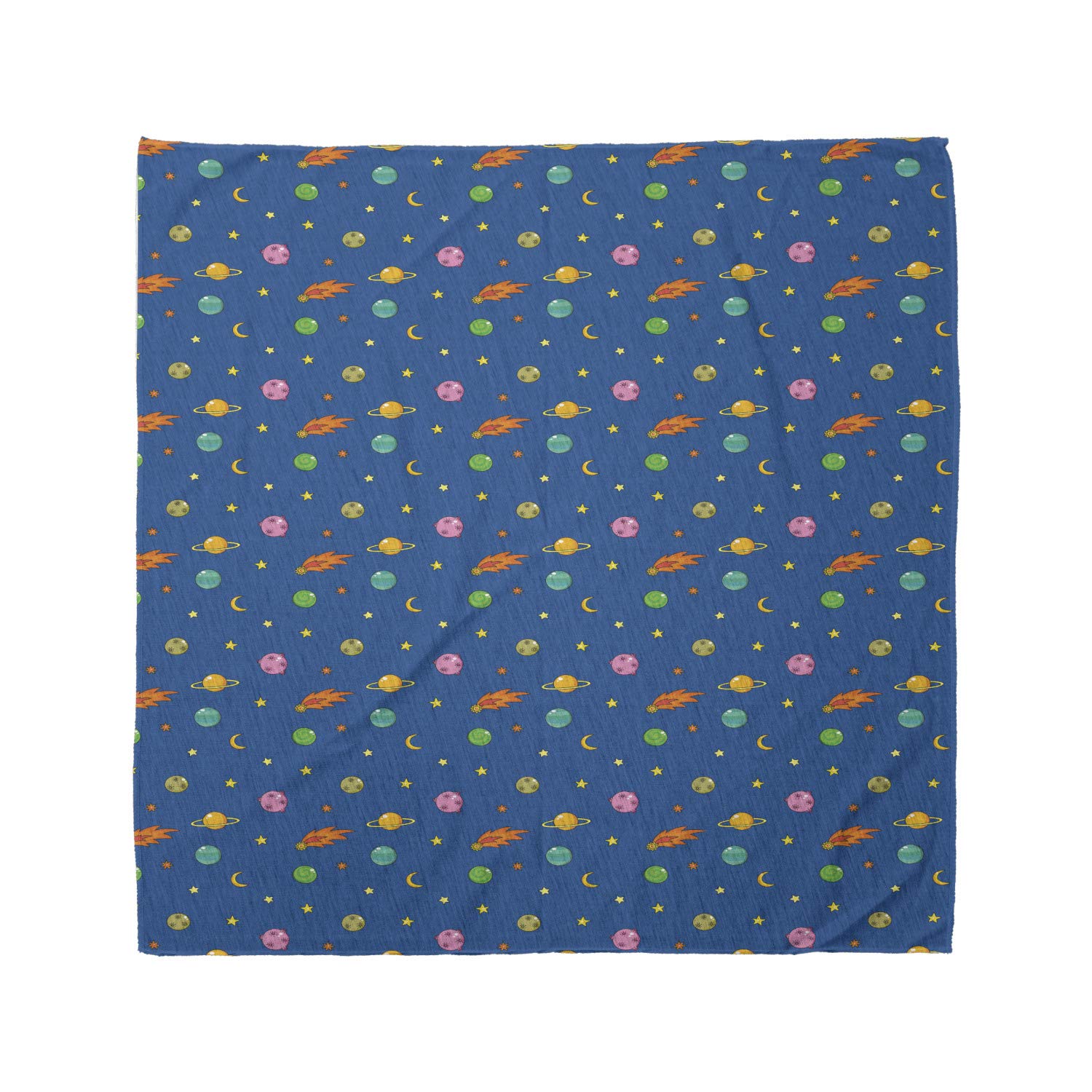 Ambesonne Outer Space Bandana - Galaxy Planets Stars Print Unisex Head Neck Scarf for Men & Women | Perfect for Outdoor Activities, Music Festivals, and Casual Wear
