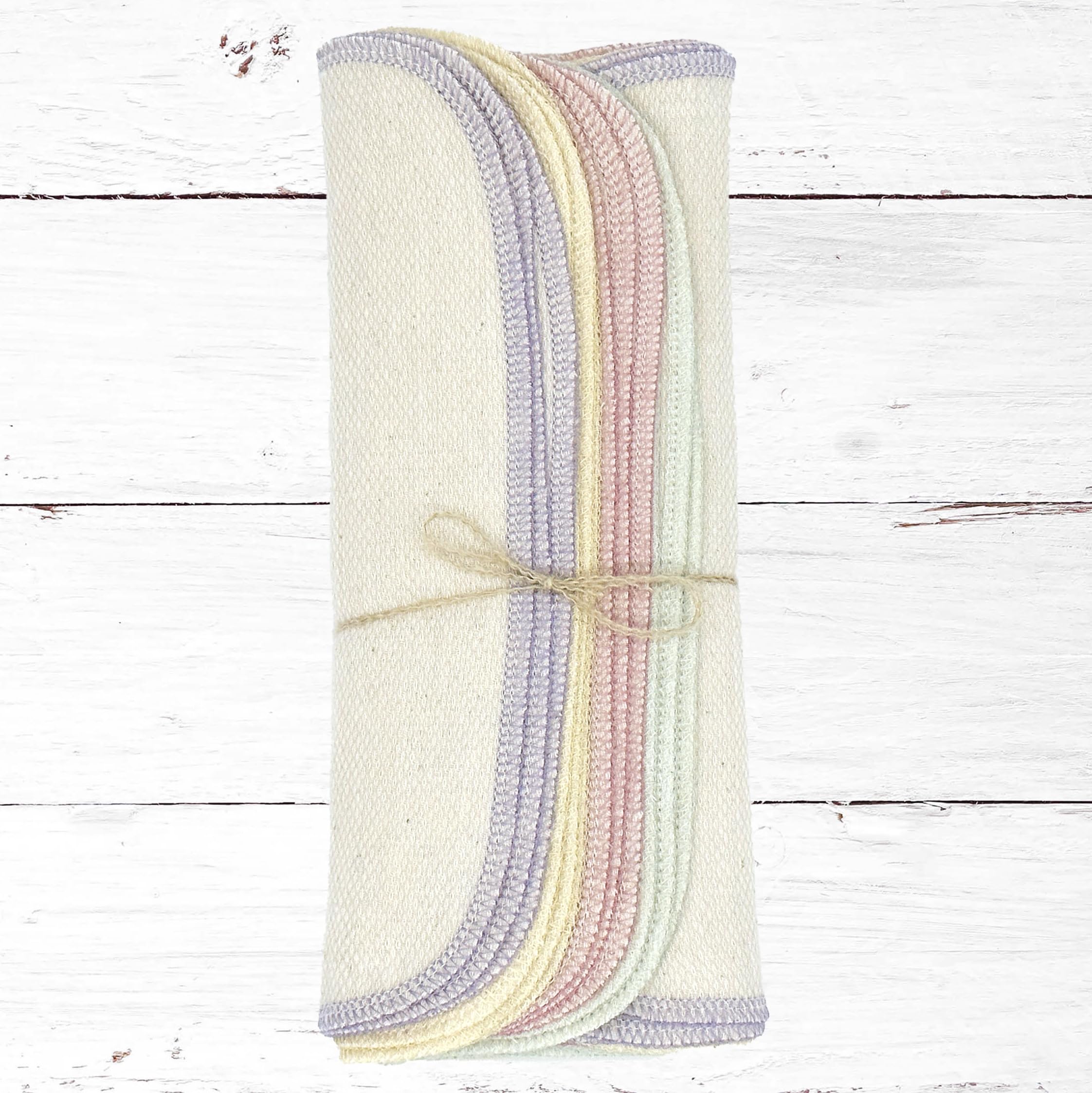 Eco-Friendly Reusable Paper Towels - 12 Pack Washable Kitchen Towels for Cleaning, Spills & Messes (Spring Mix Natural) | Sustainable, Absorbent & Durable for Everyday Use