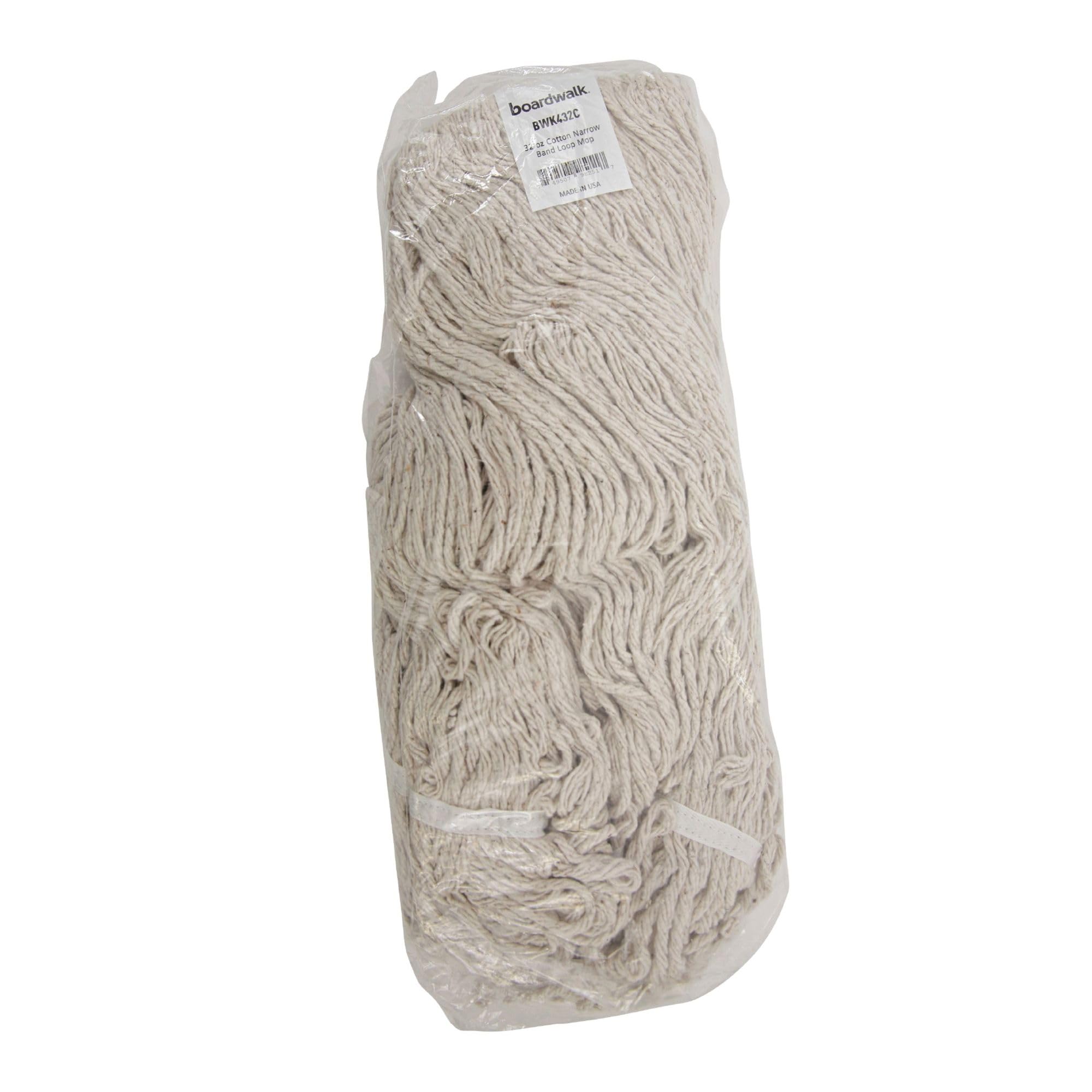 Premium Cotton Mop Head - 32-Oz Pro Loop Web/Tailband Replacement for Standard Mops - White - Ideal for Hardwood Floors, Tile & Commercial Cleaning