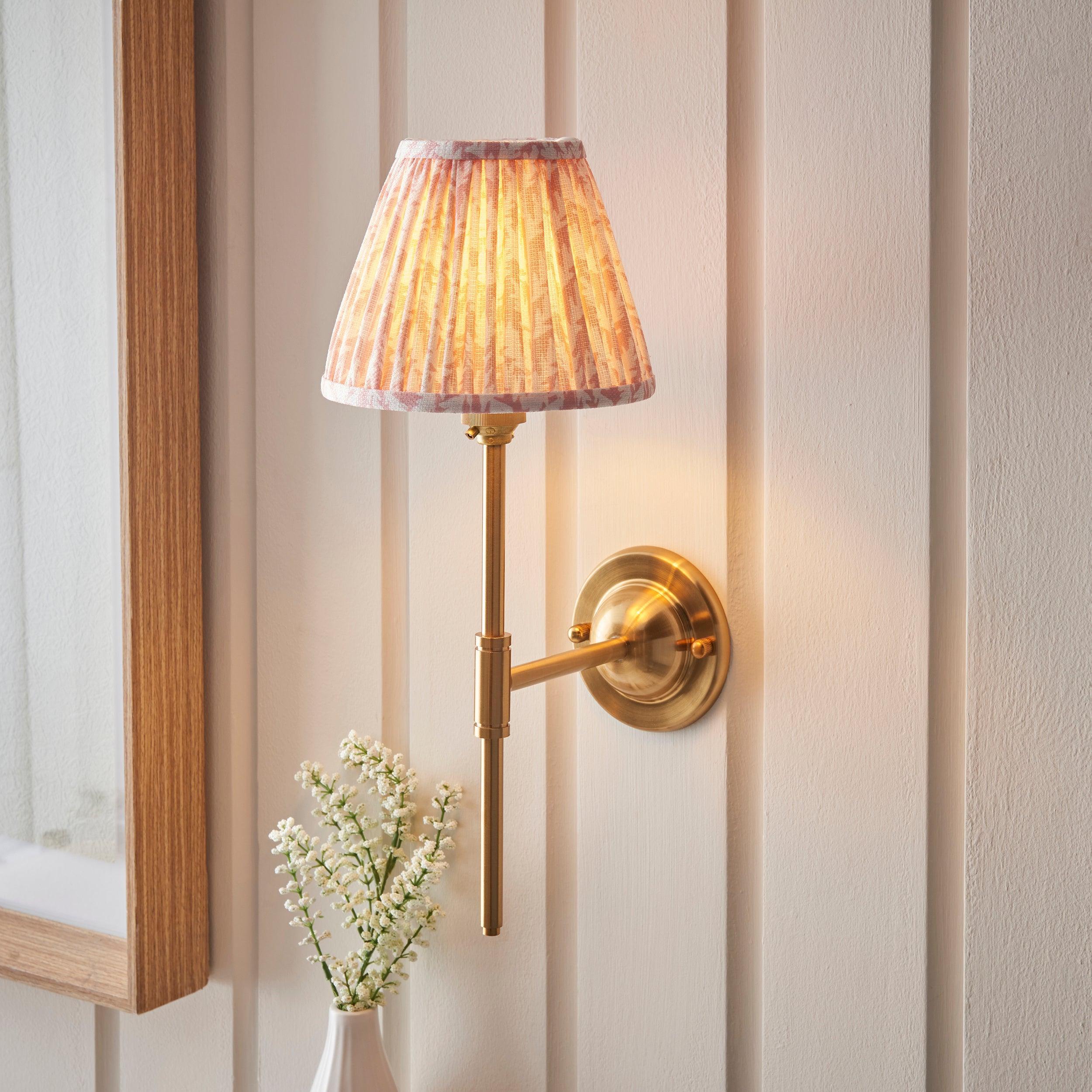 Brass Dome T Bar Wall Light with 16cm Shade - Vintage Industrial Ceiling Fixture for Living Room, Bedroom, or Entryway Lighting