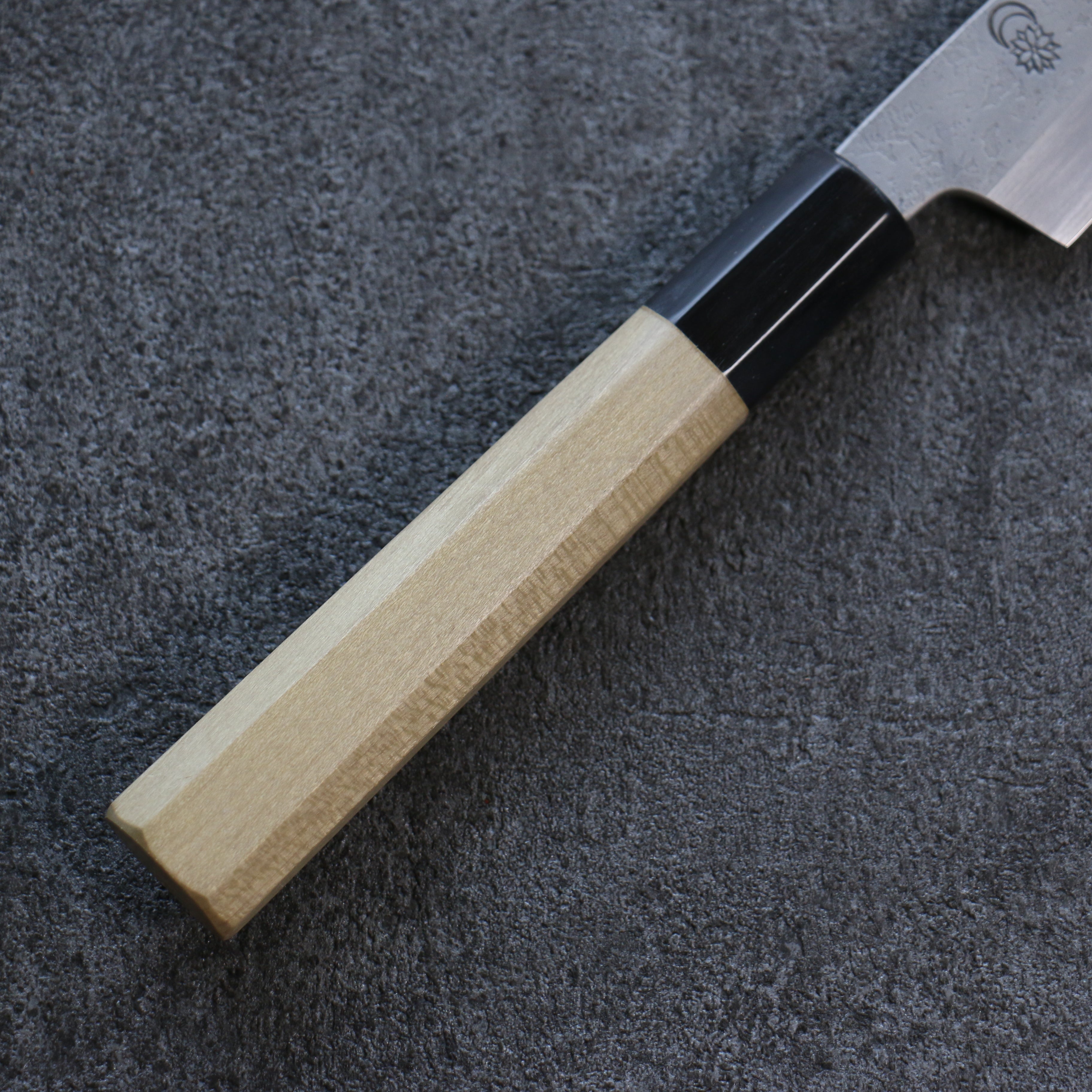 Premium Kikuzuki White Steel No.2 Nashiji Kiritsuke Petty Utility Knife 135mm - Magnolia Wood Handle - Ideal for Slicing, Chopping & Precision Kitchen Tasks