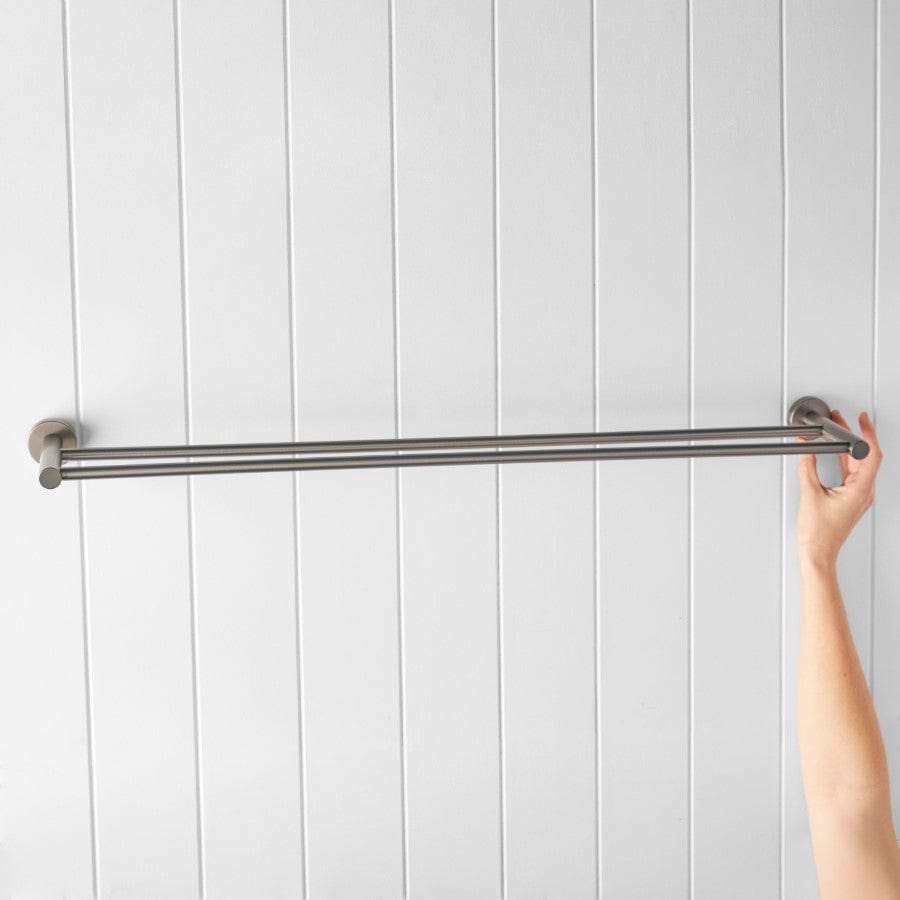 Sydney Double Towel Rail in Gunmetal Finish - Premium Bathroom Towel Holder for Modern Homes - Perfect for Bathrooms, Spas, and Luxury Vanities