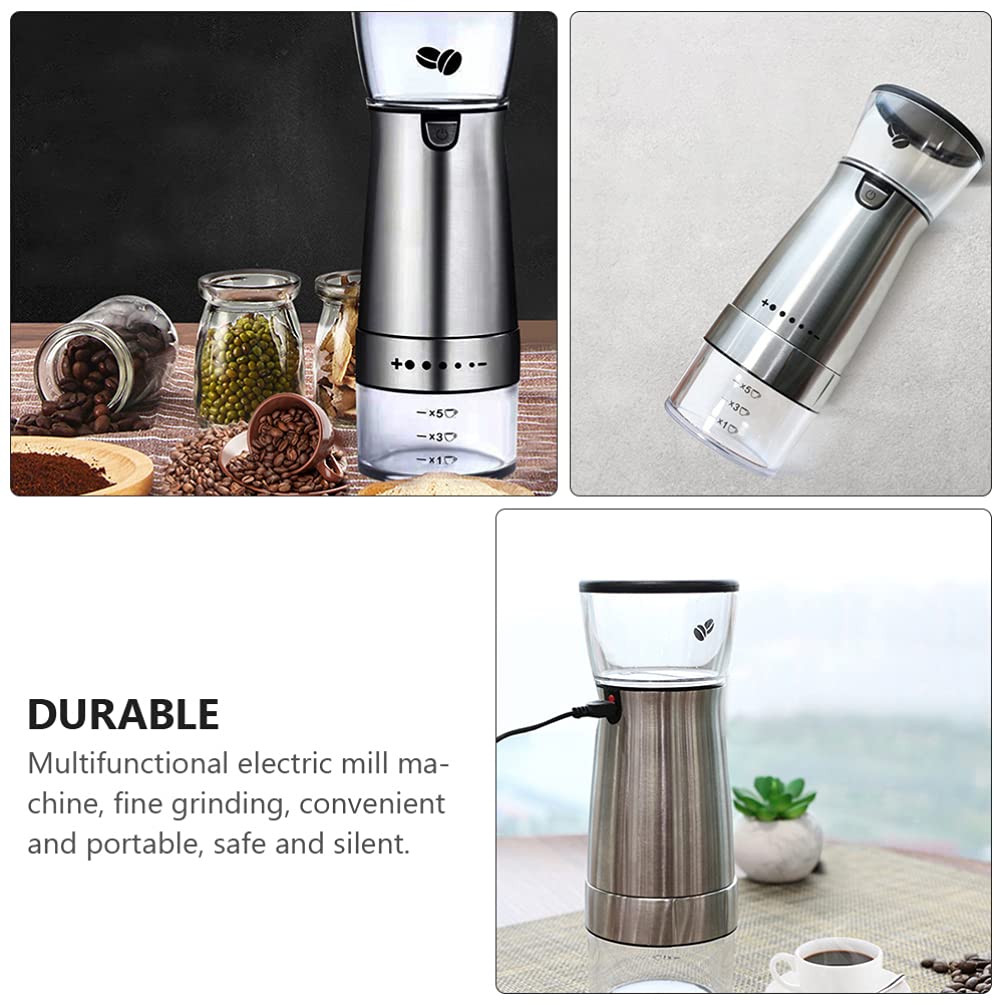 Premium Veemoon Electric Coffee Grinder - Conical Burr Mill for Fresh Ground Beans, Quiet & Fast, Perfect for Home, Kitchen, Office & Travel - Essential Coffee Machine Accessory for Espresso, French Press & Drip Coffee Makers