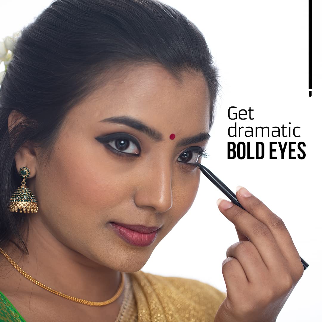 EYETEX Combo Pack: Matte Kajal Supreme Max Herbal Eyeliner Stick (0.35g) + Dazller Volumizing Mascara (4.1g) in Black | Smudge-Proof & Long-Lasting Eye Makeup Kit for Dramatic Looks | Perfect for Daily Wear, Parties & Special Occasions