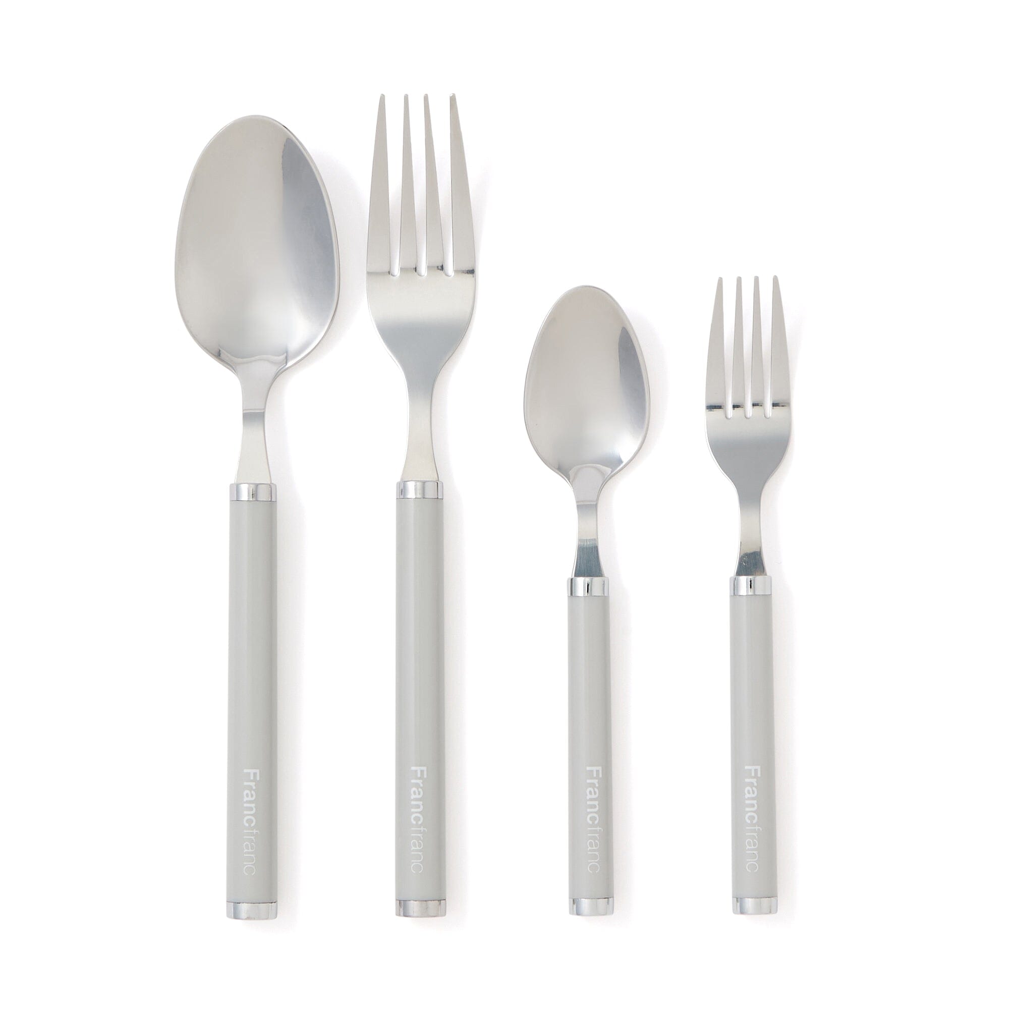 Premium 4-Piece Cutlery Set with Logo - Elegant Grey Stainless Steel Utensils for Dining, Kitchen & Gifting