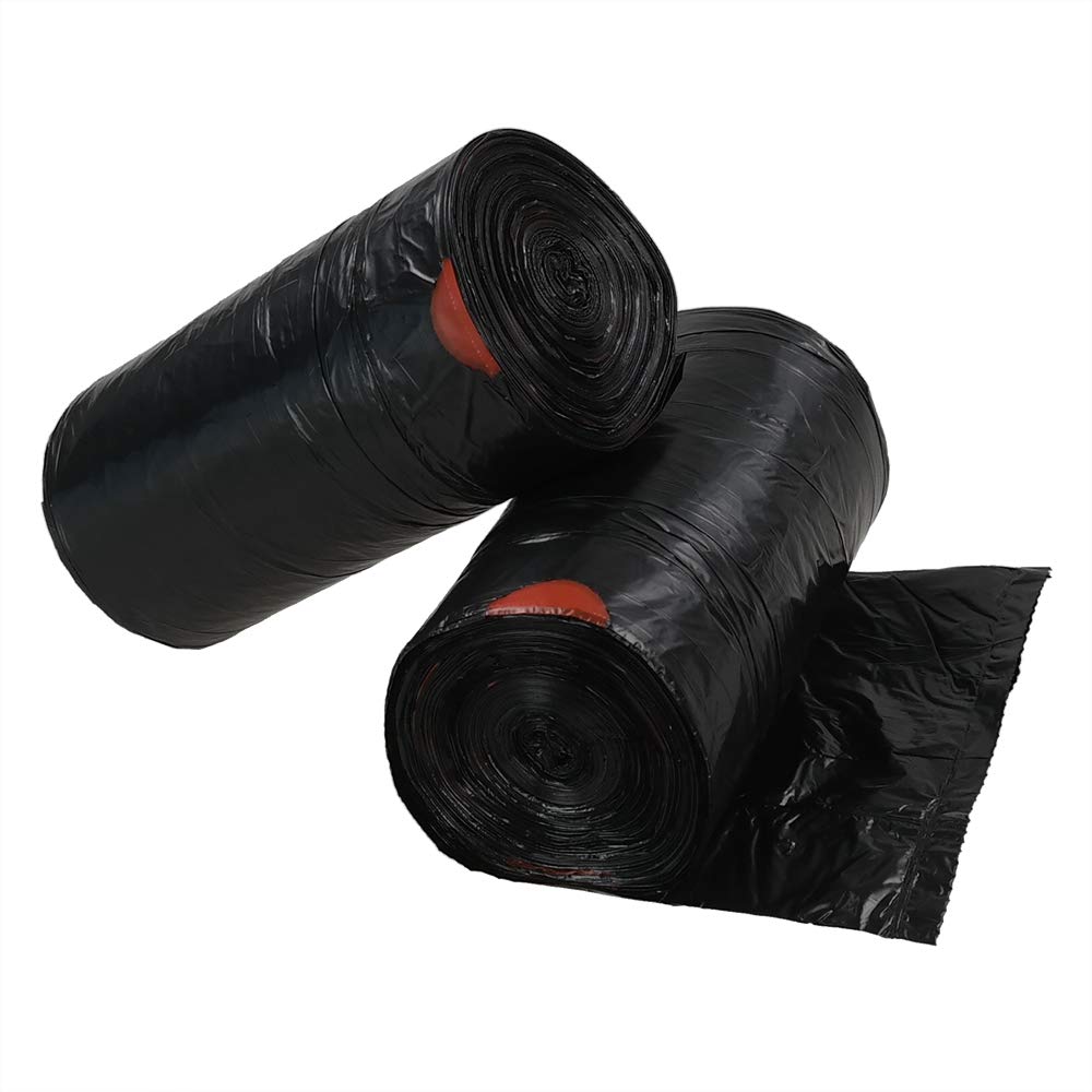 1.5 Gallon Trash Can Liners Black - Heavy Duty Drawstring Trash Bags for Small Wastebaskets, Bathroom & Office Use