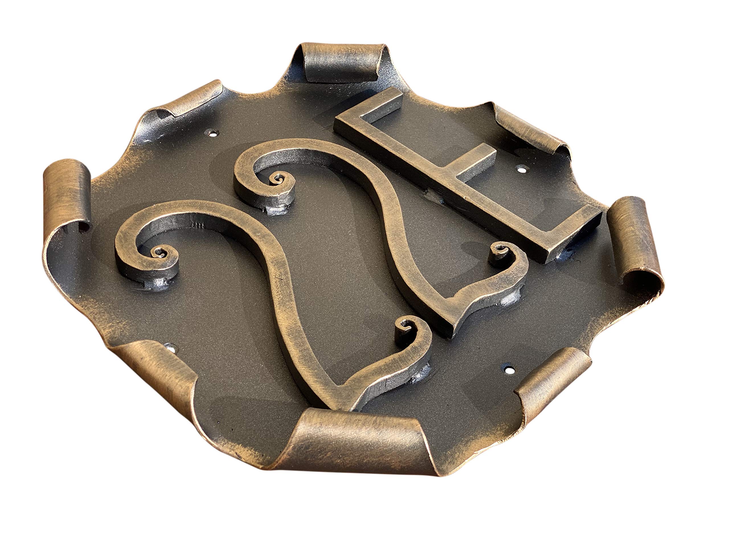 Hand-Forged House Number Plaque - Custom Metal Address Sign for Home & Garden - Perfect for Curb Appeal, Mailbox, or Front Door Decoration