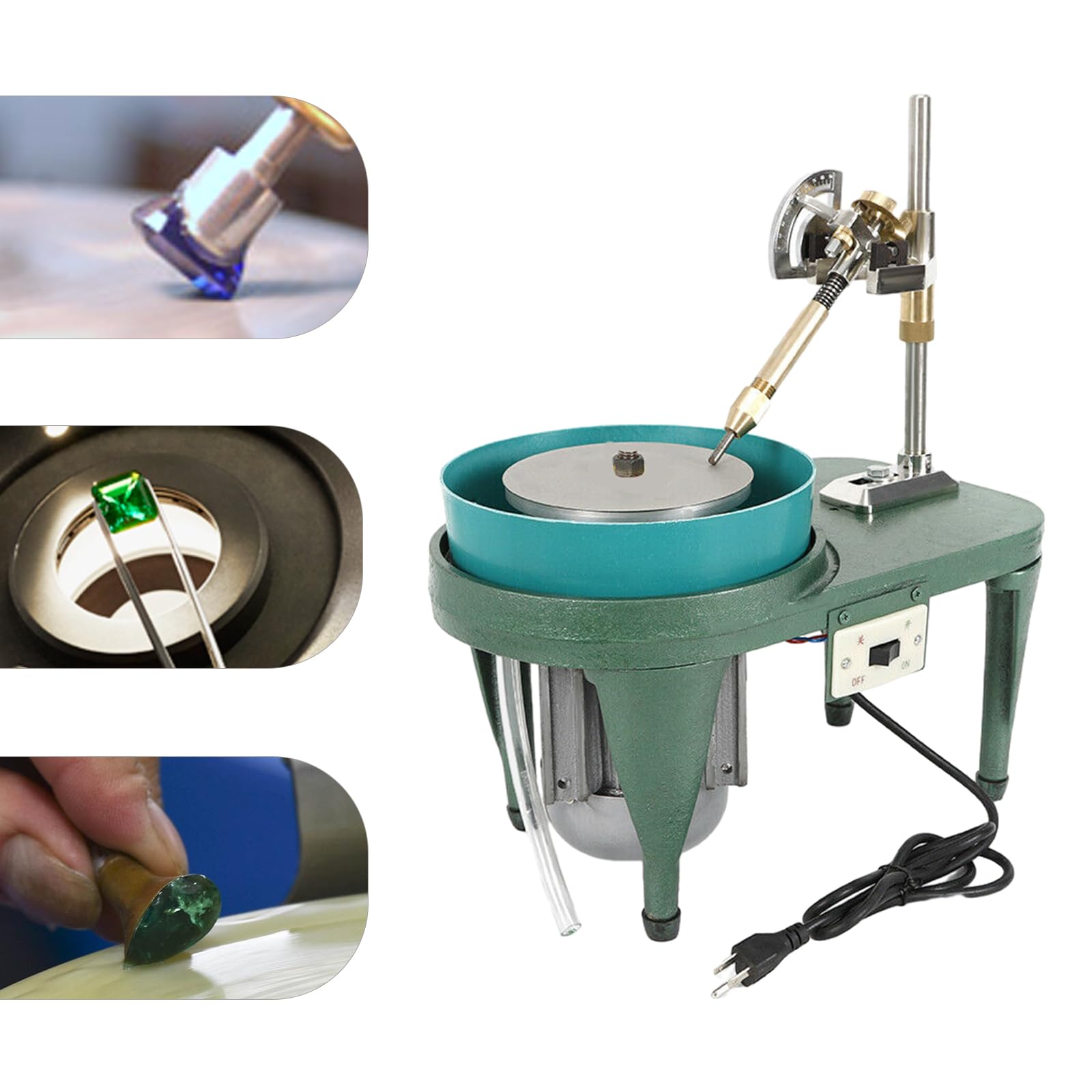 Professional Jewelry Polishing Machine 110V 60Hz 180W - Gemstone Grinding & Faceting Benchtop Polisher Tool for Jewelers, DIY Crafts, and Gemstone Enthusiasts - Perfect for Jewelry Making, Stone Cutting, and Metal Polishing Workshops